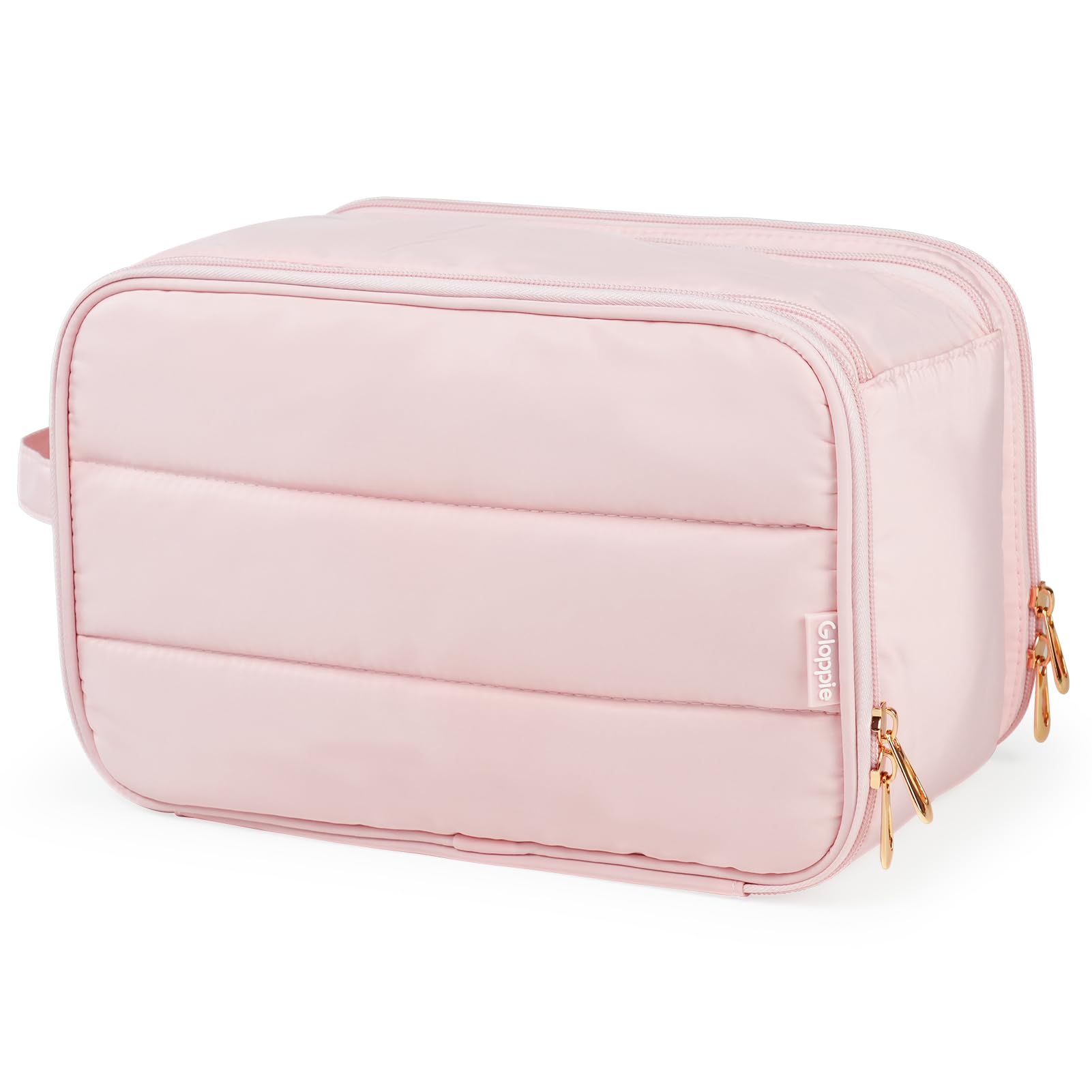 Gloppie Kulturbeutel Damen Kosmetiktasche XXL – Wasserdicht, Groß, Unisex, mit Innenfächern – für Reise, Bad & Alltag, Rosa