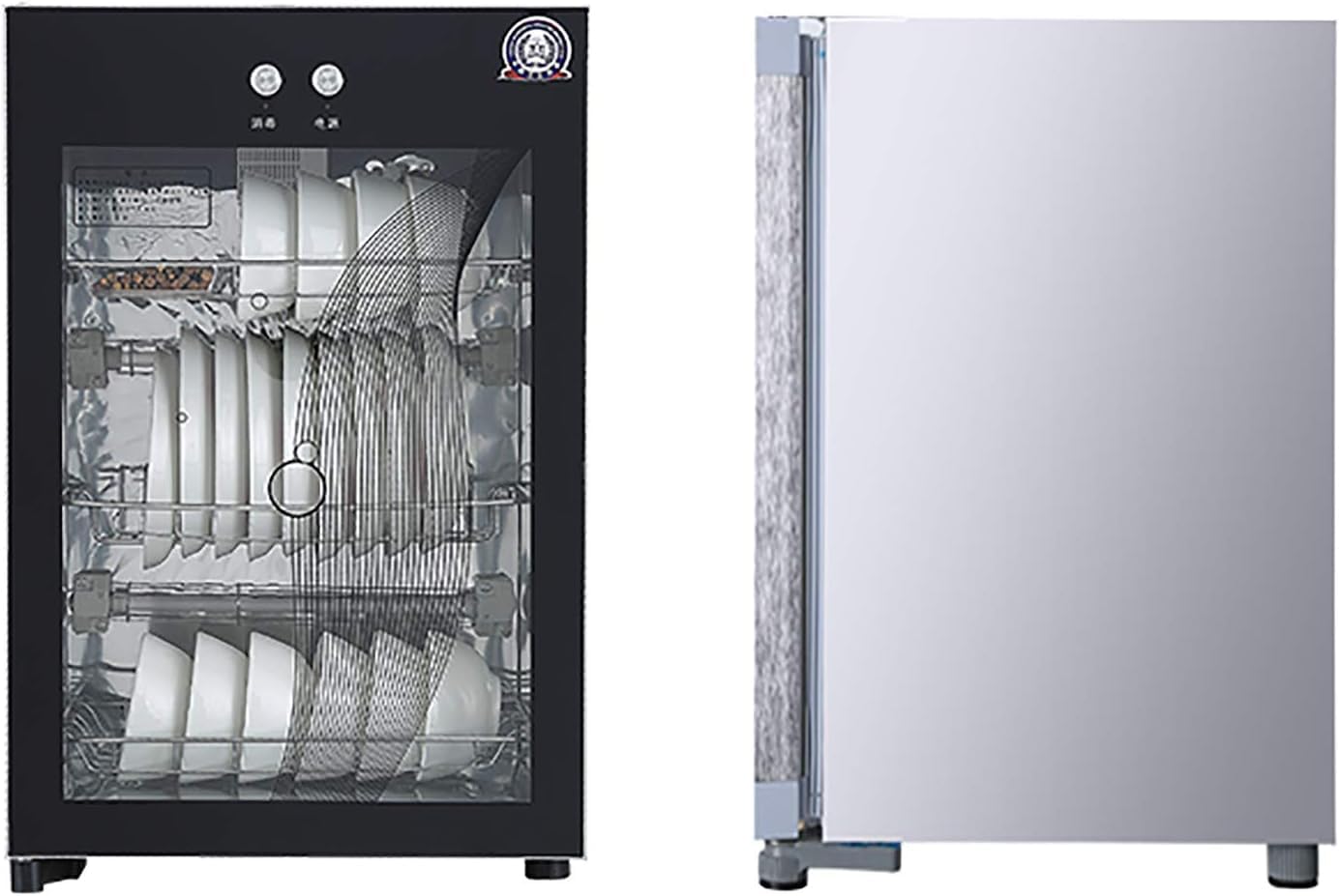 Gabinete de desinfección de esterilización de Escritorio para el hogar Gabinete de té Comercial multifunción Hogar Vertical de Alta Temperatura para Platos Vajilla de Cocina 60L