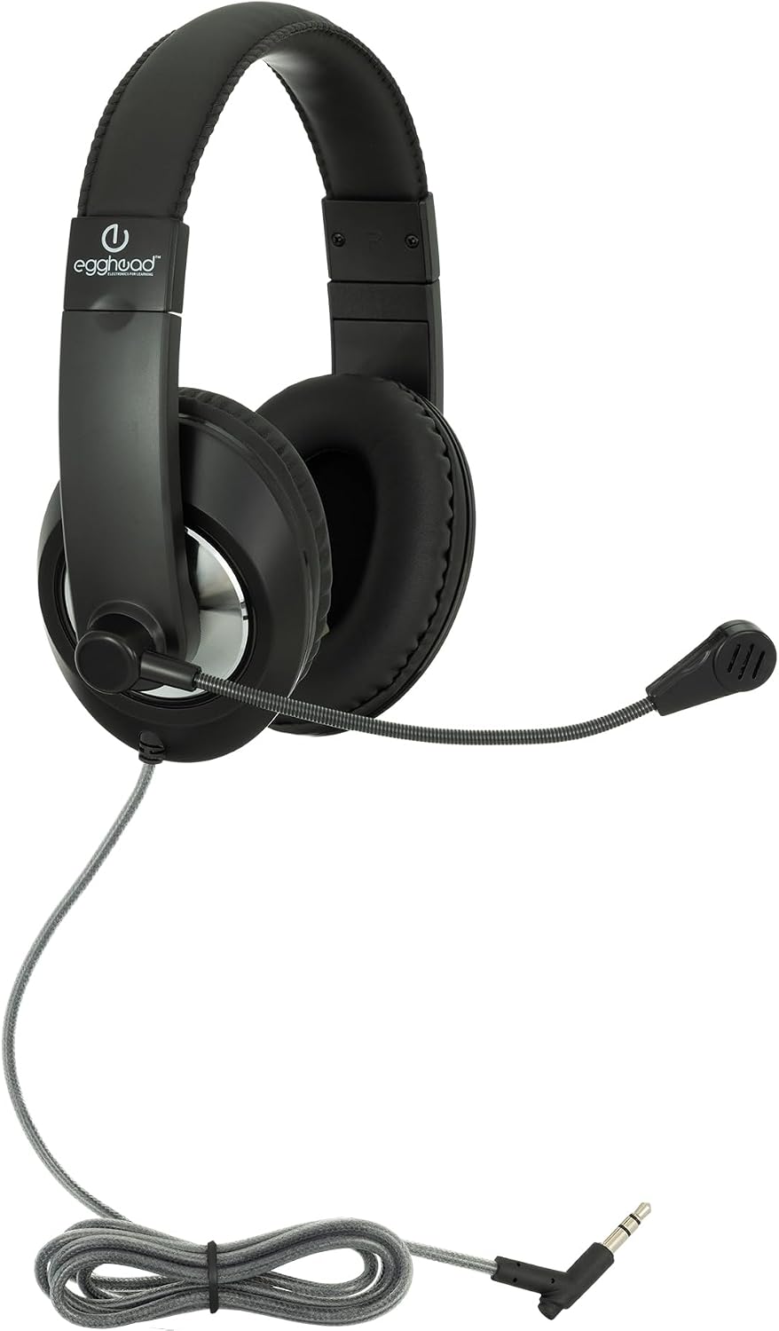 Egghead Premium Over-Ear School Testing & USB Multimedia Headset with Adjustable Headband, Leatherette Cushions, 360° Pivoting Microphone, and Resealable Storage Bag image 4