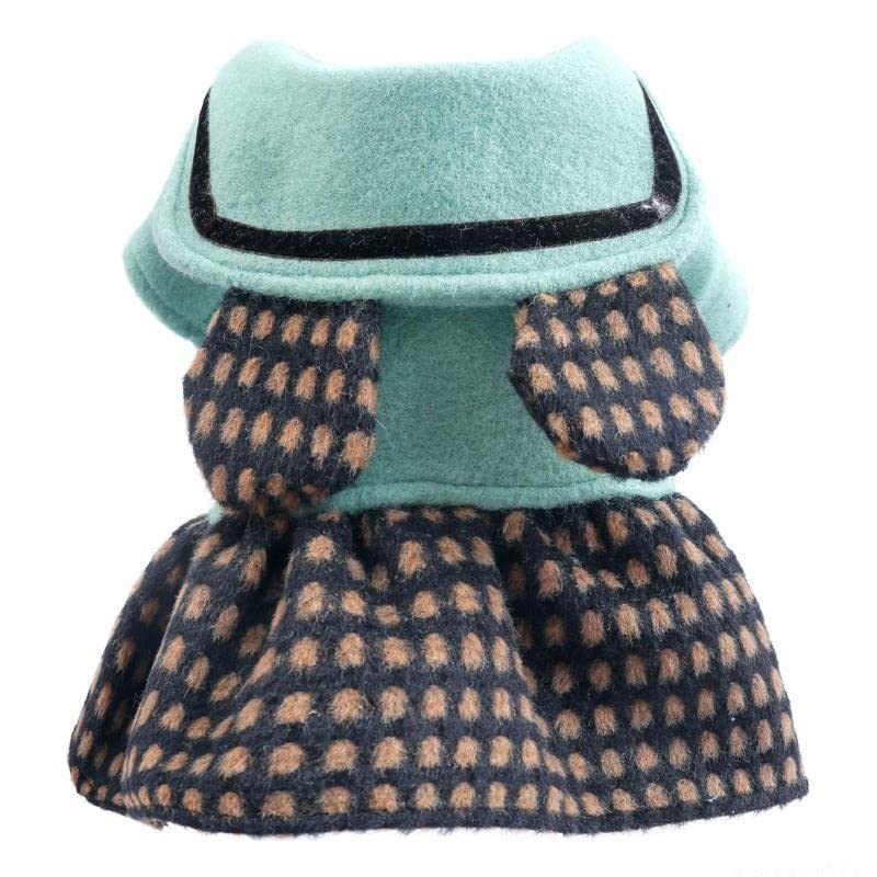 KUTKUT Student Bear Lapel Collar Warm Dress for Small Dogs | Woolen Princess Checkered Tulle Skirt for ShishTzu, Poodle, King Charls, Poodle etc (Size: XL, Chest: 50cm, Length: 40cm)… (B09M3QBZ6V) Amazon Price History, Amazon Price Tracker