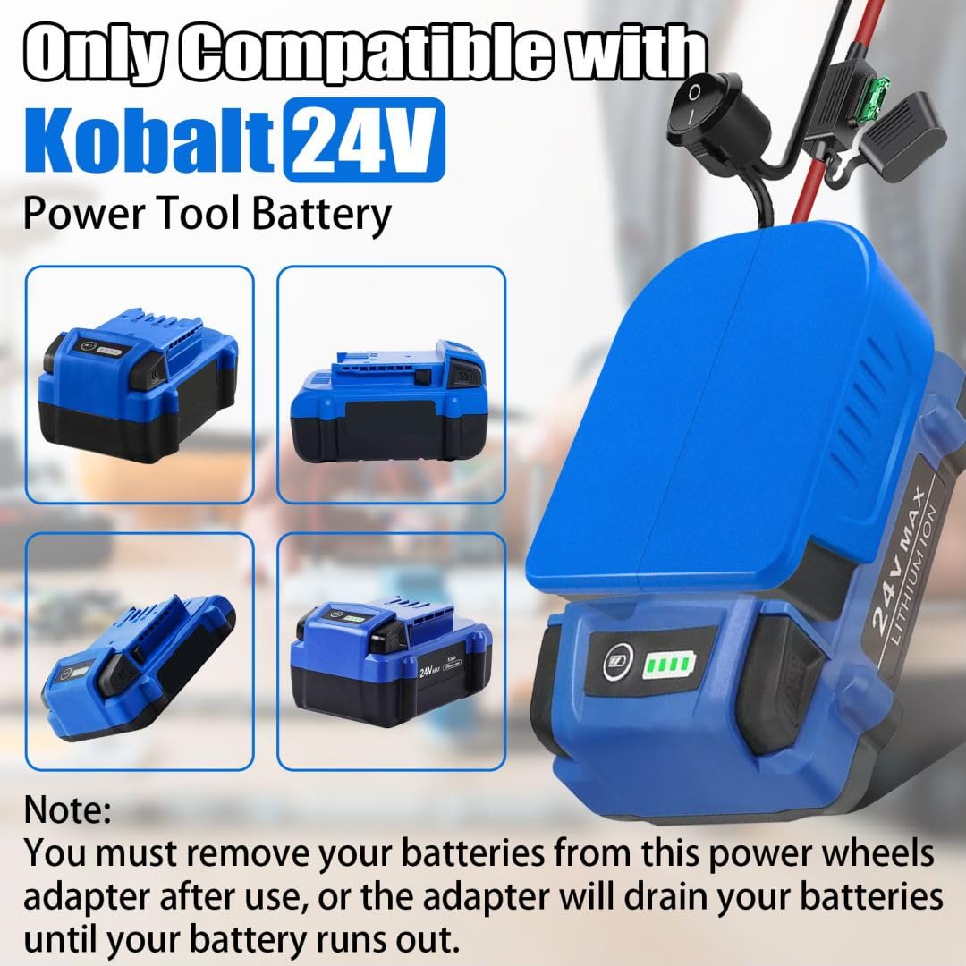 1 Pack Power Wheel Battery Adapter For Kobalt 24V Max Battery Adapter Converter Kit 14 AWG Wire With Fe & Wire Terminals,Power Connector For Rc Car, 14 Gauge Robotics, Rc Truck - View #8
