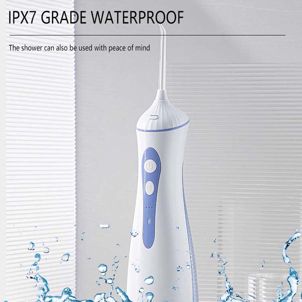 TJH Idropulsore per Denti Irrigatore Dentale Professionale USB Ricaricabile Ipx7 Impermeabile Potente Durata della Batteria Detergente per Denti d'Acqua per casa, Viaggi, Bretelle e Ponti Auto
