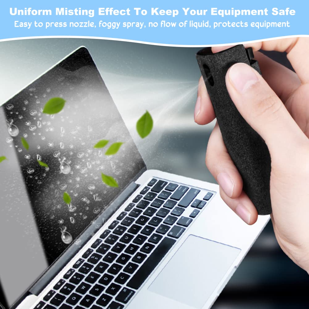 REFORUNG 2 Pz Spray 2 in 1 Ricaricabile per Gli Schermi di Telefoni 2in1 Bottiglia Spray Pulisci Schermo e Panno per Tutti i Telefoni, Tablet, Laptop,Schermo per Auto, Superficie in Vetro