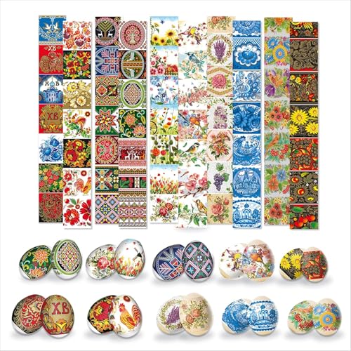 Egg Wraps Easter Set for Pysanky 70 Pcs - Thermo Heat Easter Egg Wraps Ukrainian - Traditional...