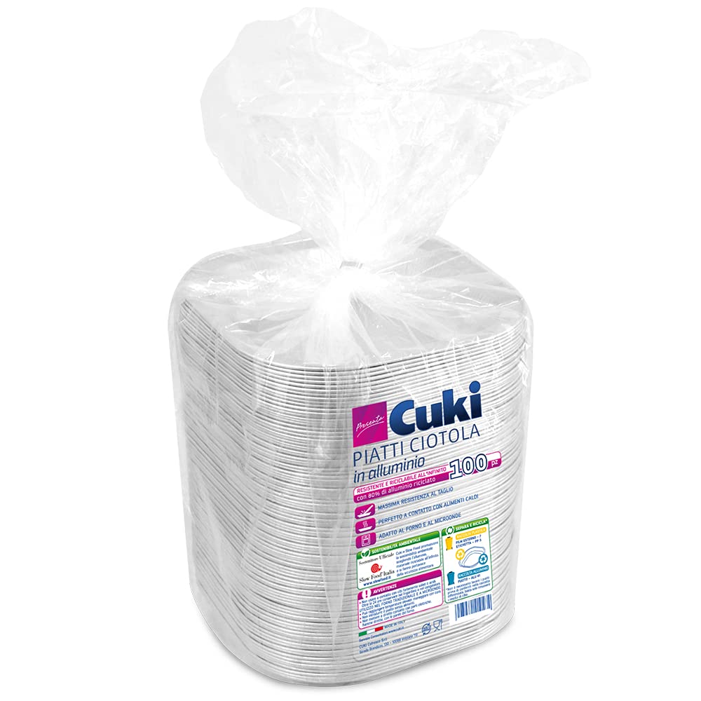 Cuki Piatti Ciotola in alluminio resistente riciclabile cm 18x18 100 pezzi