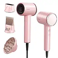 BABONIR Hair Dryer, 110,000 RPM High-Speed Brushless Motor for Fast Drying, 1875W Plasma Blow Dryer with Comb, Diffuser & Concentrator, 550 Million Ionic Hairdryer, Low Noise, for Travel, Salon, Pink