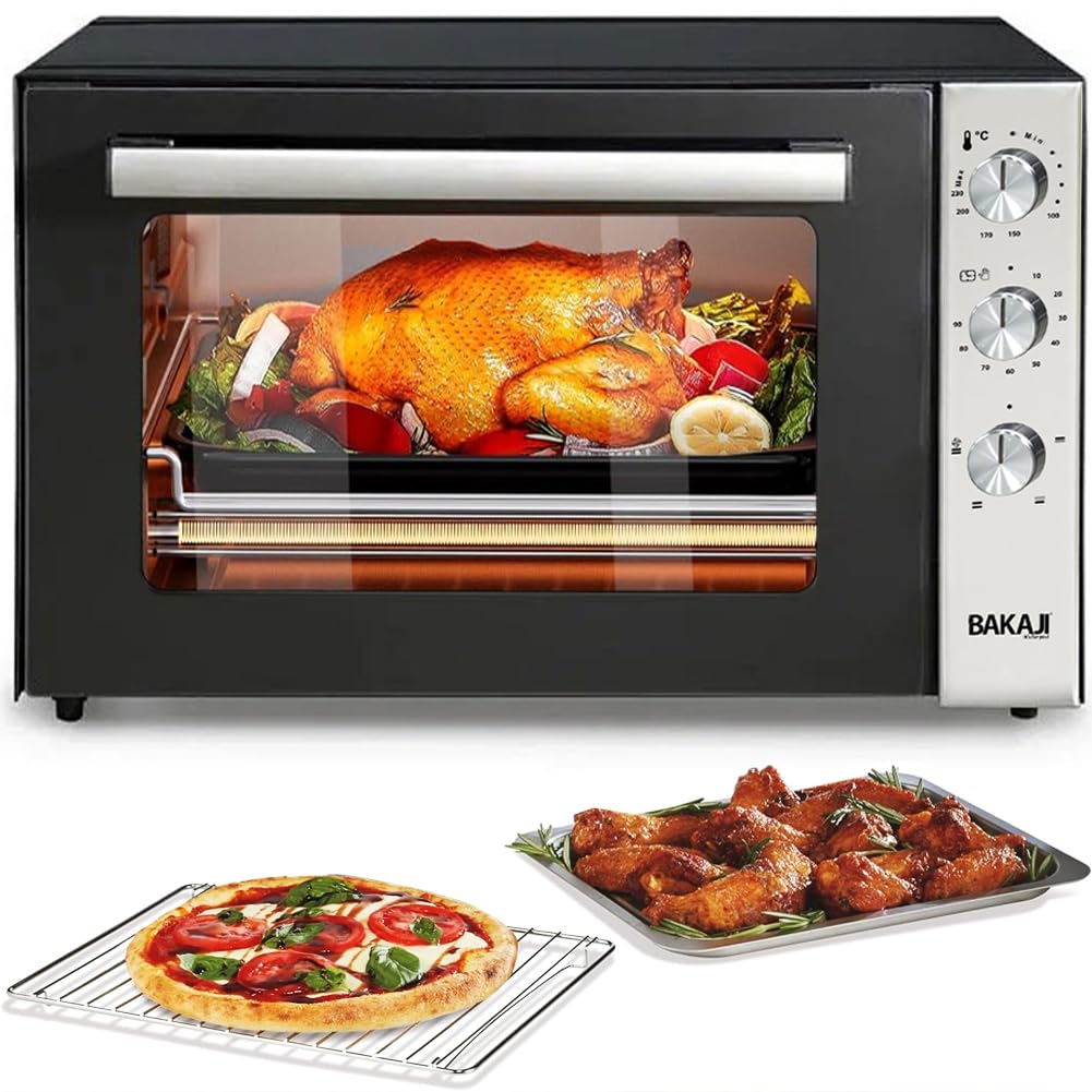 Forno Elettrico Ventilato 70 Litri 2500W Temperatura Regolabile 250° Acciaio Timer