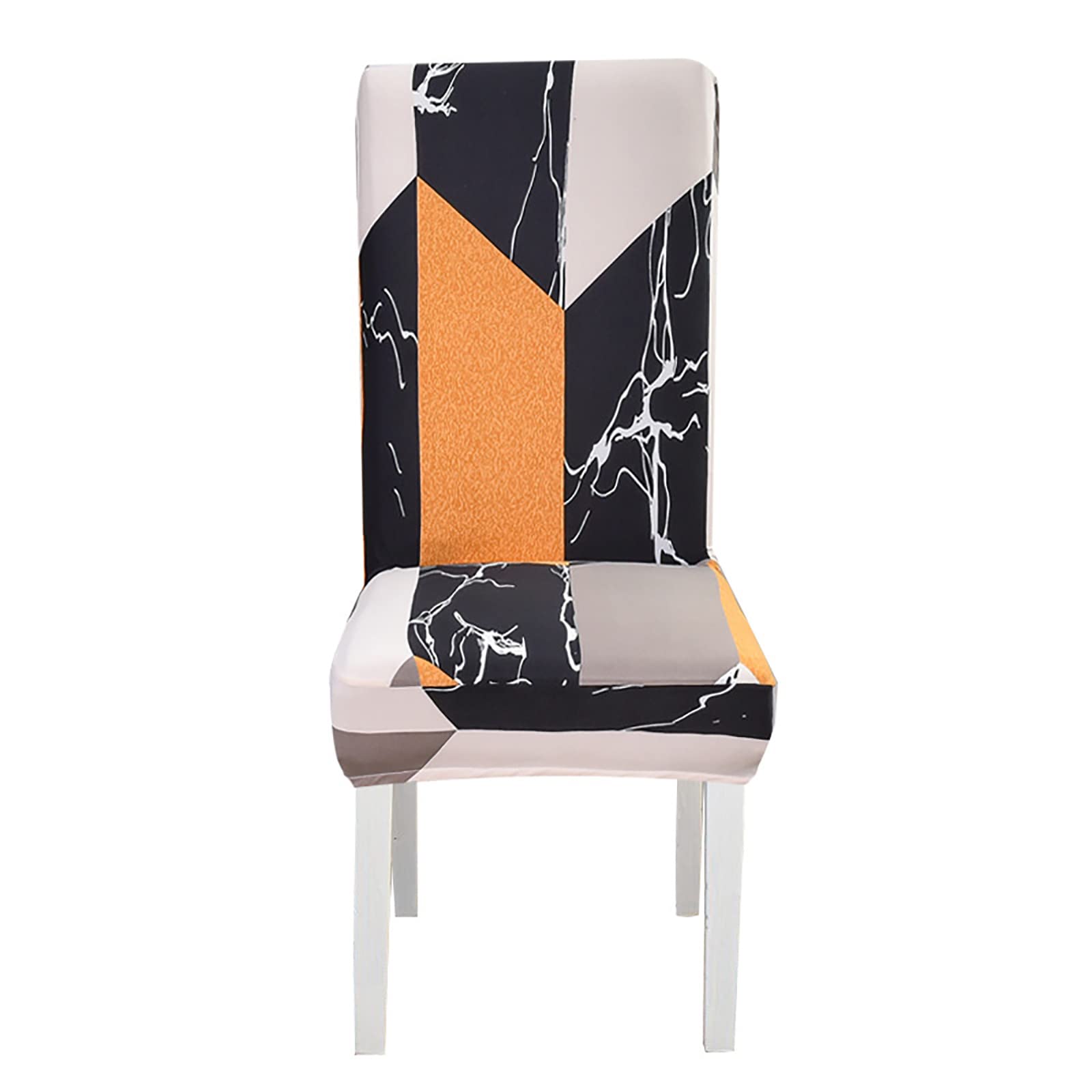 Lot de 4 housses de chaise extensibles orange pour salle à manger et cuisine