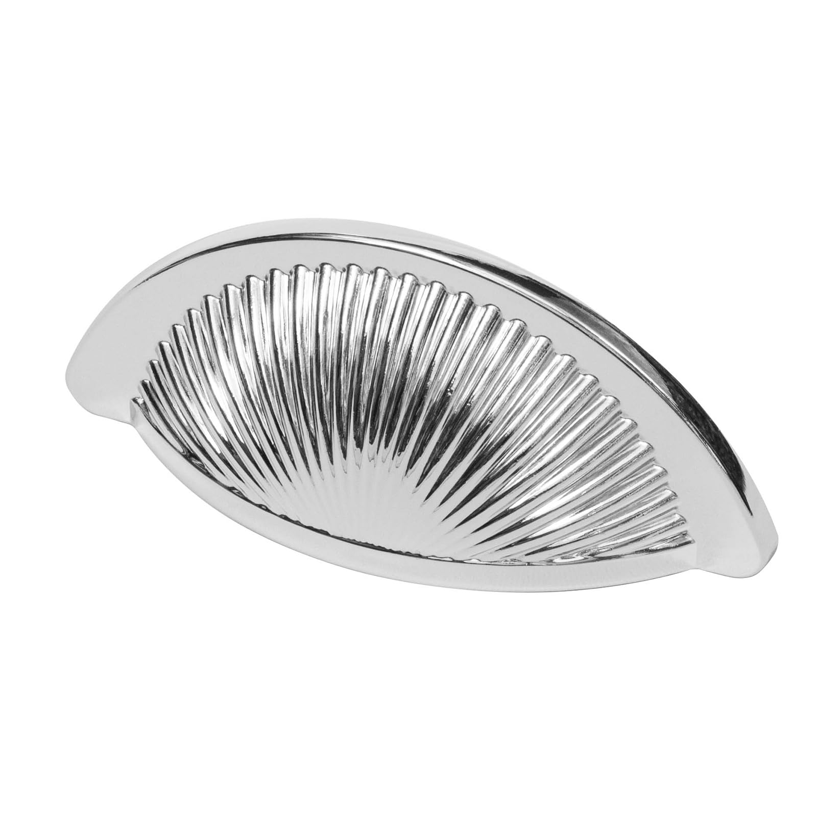Decoranddecor Polished Chrome Arro Half Moon Shaker Cup Handles Cabinet Pulls Zinc 64Mm Hole Centre - 1 Pack