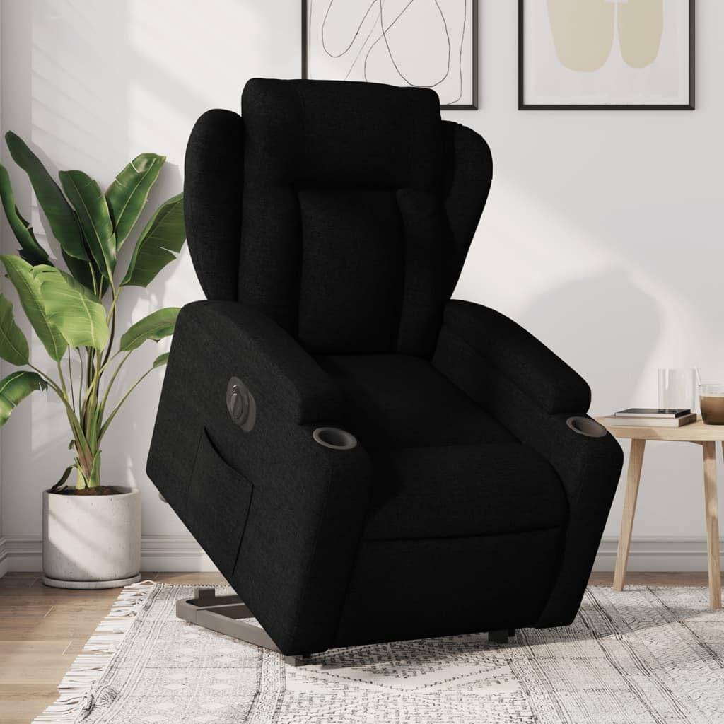 ShGaxin Fotelik elektryczny z czarnej tkaniny podnoszone fotel, fotele kinowe, fotele Salon, Fotel Tantra, Fotel telewizyjny, Fotel do karmienia piersią - 3204508