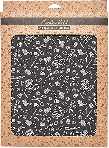 Hemline Gold Quilters Multi-Mat: A4 (30 x 24cm) Gold Notions Print Cover