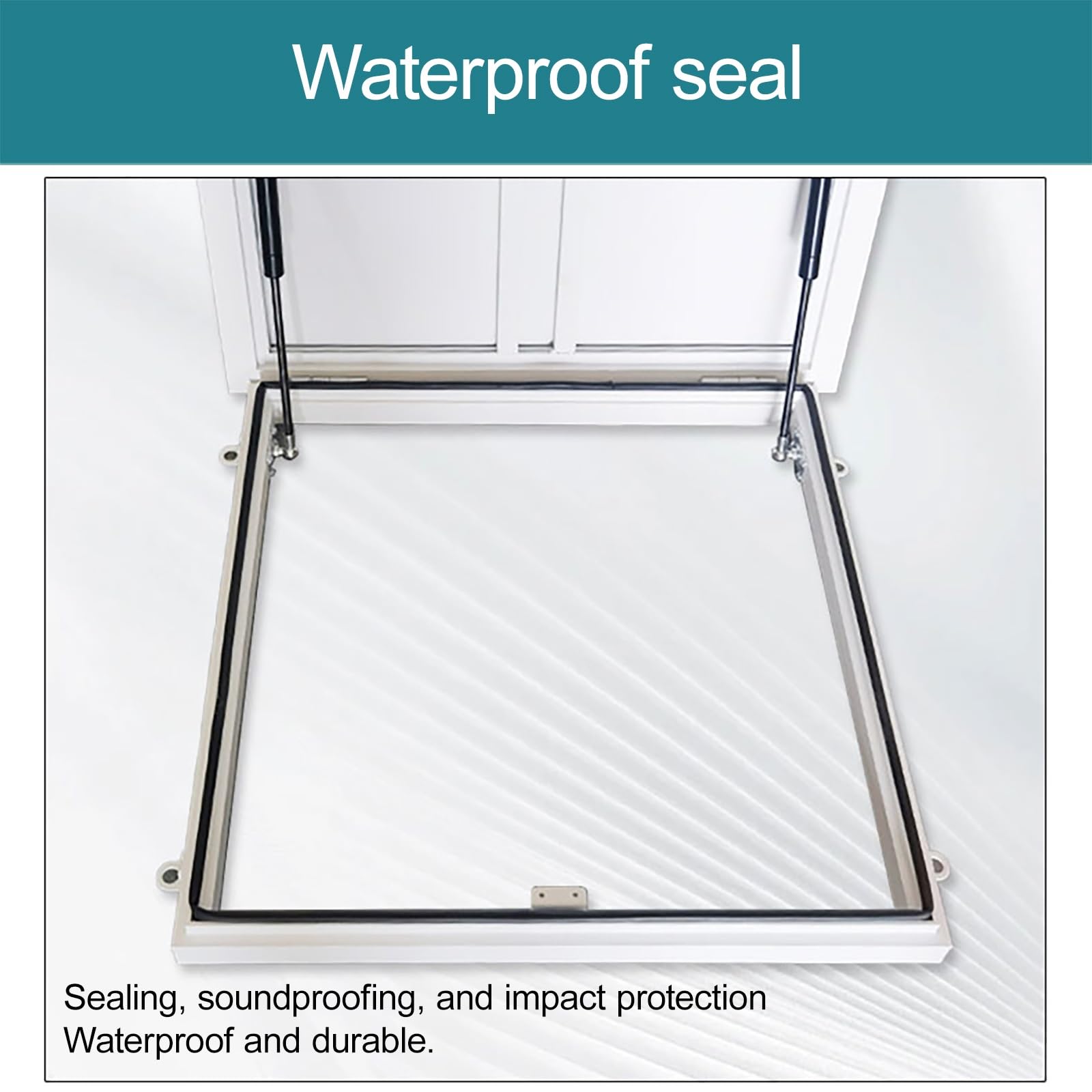 Claraboya Techo Tapa Metálica para Trampilla de Ático con Pestillo, impermeable, antirrobo, tragaluz, trampilla de techo, Tapa de Acceso de Emergencia(White,75 * 75cm/29.5 * 29.5in)