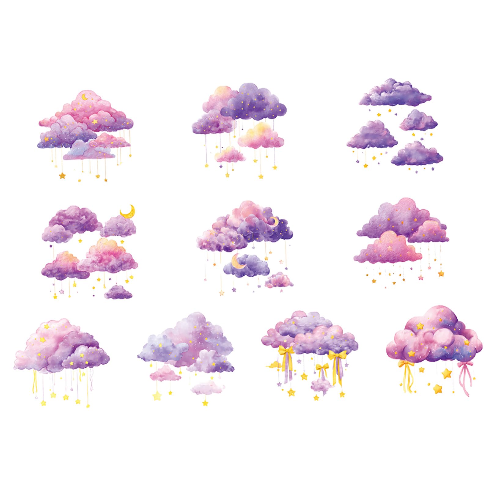 Hsioluted Fantasy Clouds Art Card Making Scrapbook Sticker Decorative Scrapbooking Stickers Decorations Planner Sticker For Album Journal Scrapbooking