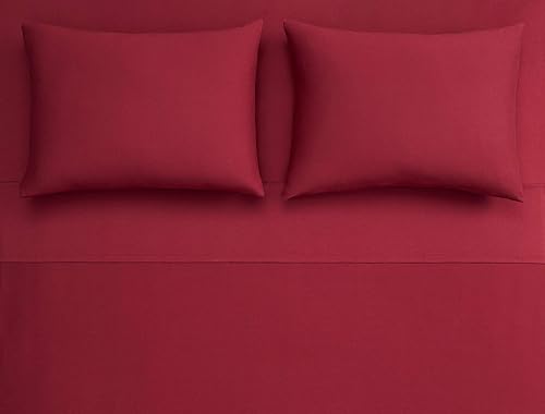 Miniatura 2 de Calvin Klein Home Modern Cotton Harrison - Sábana encimera de 1 pieza, tamaño King, algodón (borgoña)