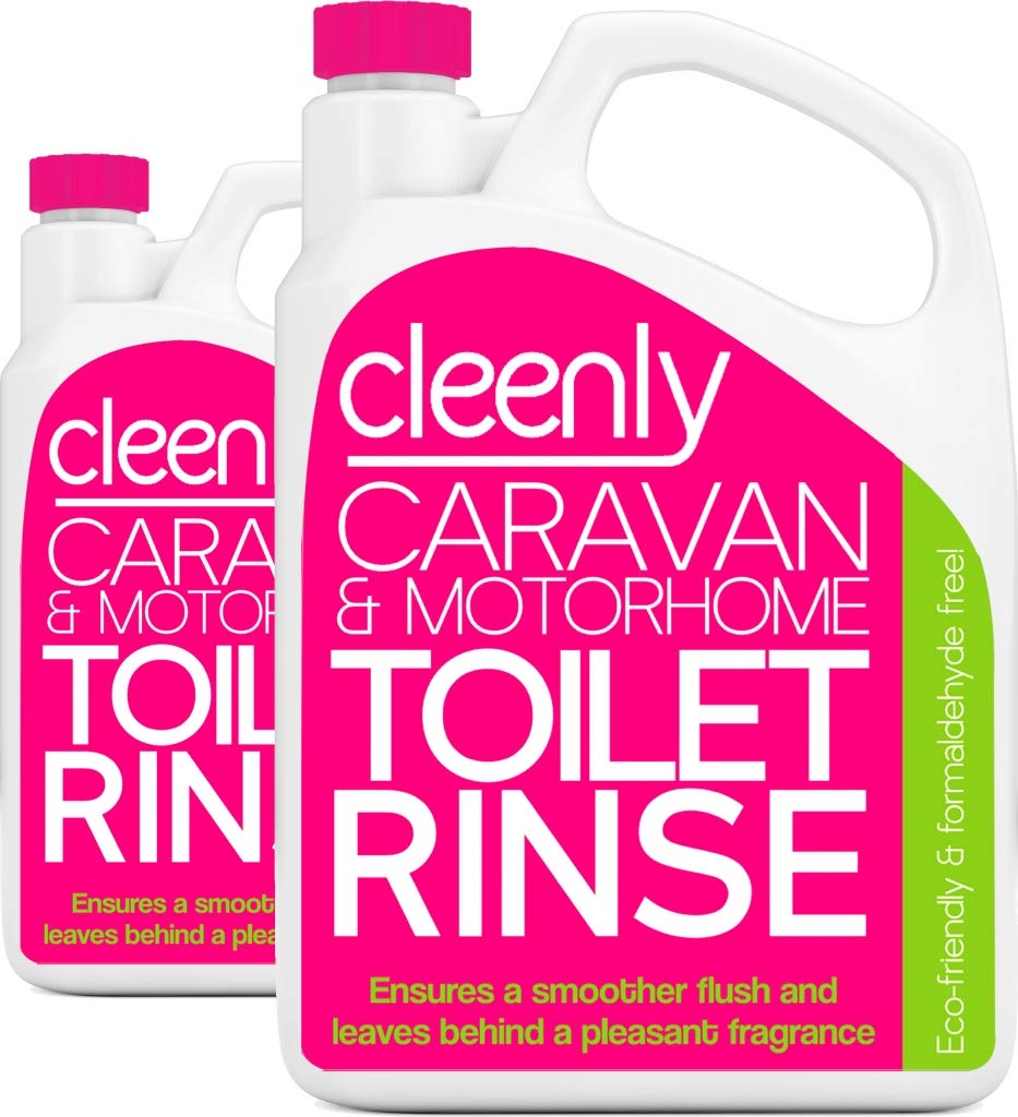 Cleenly Pink Toilet Chemical Rinse Solution Fluid Cleaner 2 x 2L for Caravan and Motorhomes - Eco-Friendly, Formaldehyde Free - Upto 40 Treatments - 4 Litres