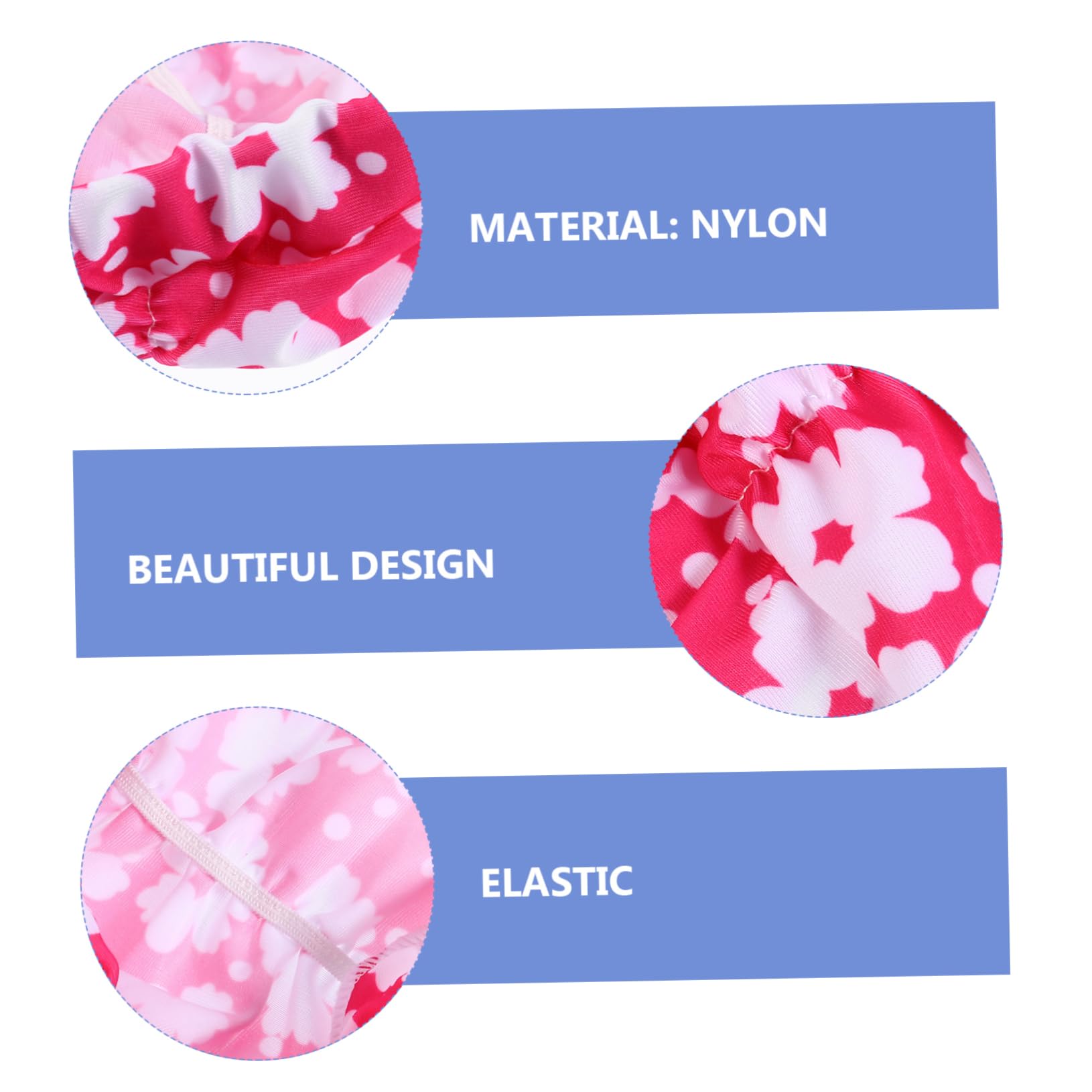 BESPORTBLE Set di 6 Cuffie da Nuoto Impermeabili Stampa Floreale in Nylon, Fit Confortevole per Adulti, Perfette come Accessori Piscina per Creare Un'atmosfera Estiva