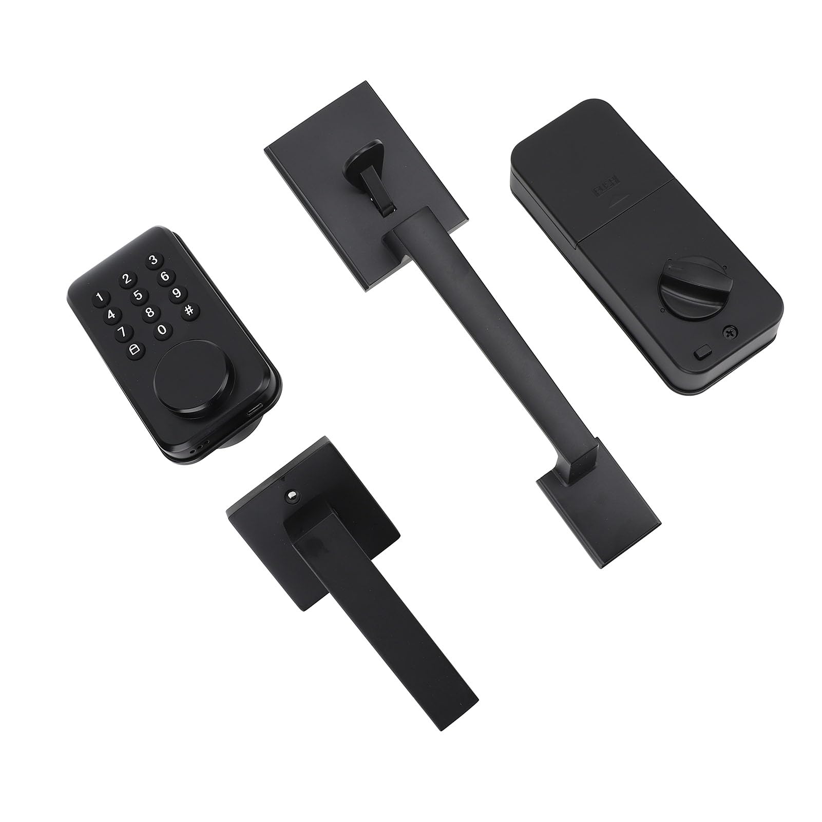 Set di serrature senza chiave Set di impronte digitali Tastiera elettronica automatica Catenaccio Codice intelligente digitale con maniglia nera per porta d'ingresso della casa