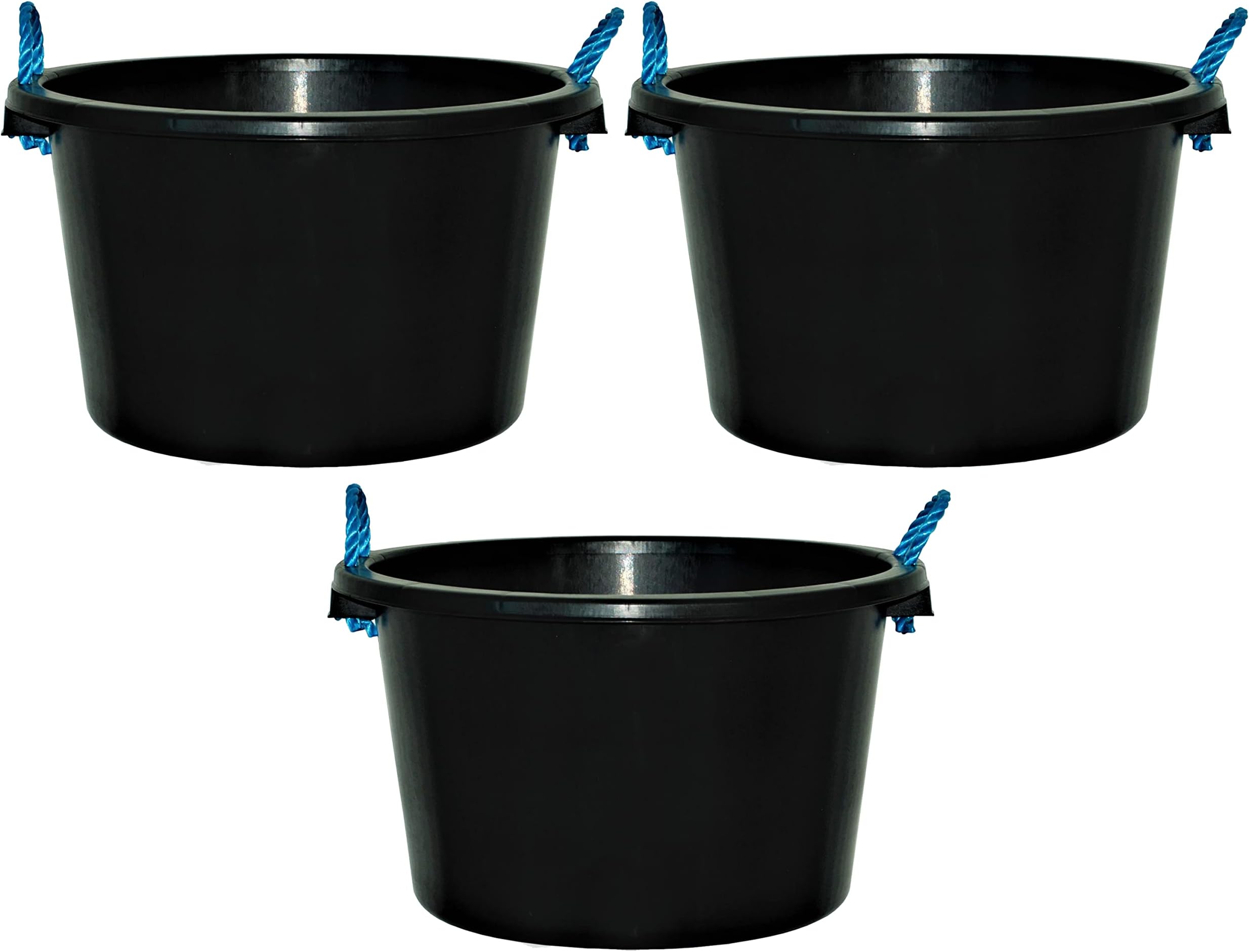 45L Black Heavy Duty Multipurpose Plasterer Mixing Cement Muck Water TUB/Bucket Storage Builders Bucket with Rope (3)