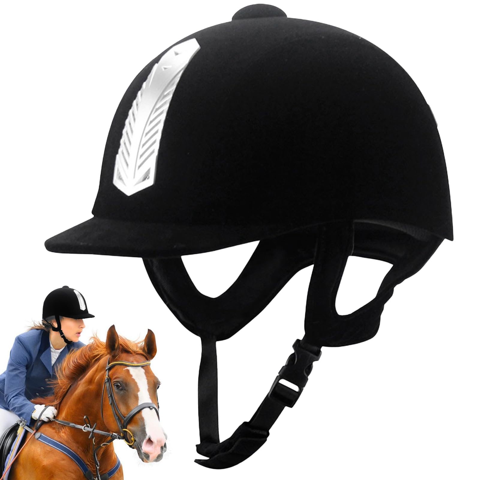 Ruhnjyg Equestrian Safety Hat, Horse Riding Hat, Horse Riding Helmet, Breathable Soft Padding Horse Riding Hat, Safety Anti-collision Equestrian Hats & Helmets for Women Men