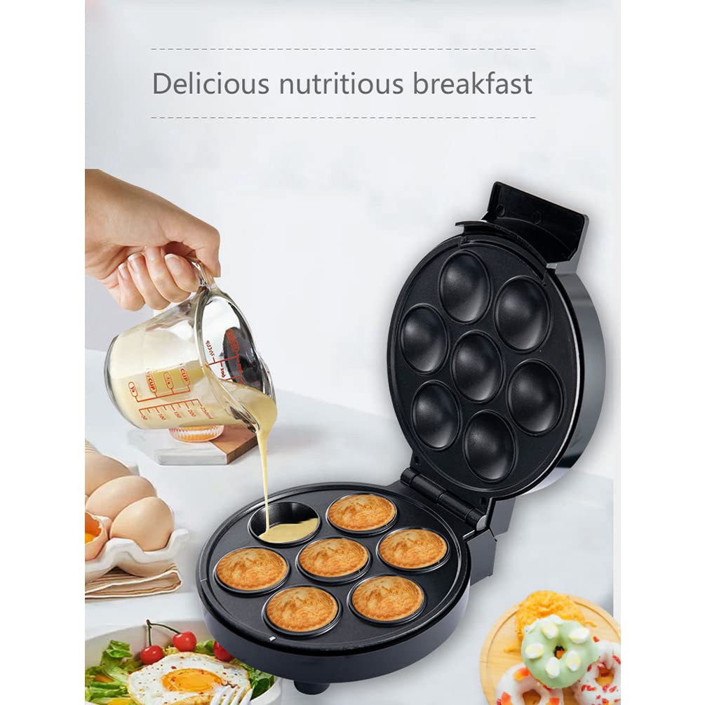 Máquina para Cupcakes Automático Reutilizable Pequeño y Portátil Máquina de Panini con Mango Anti-Calor (Negro, 25 * 19.5 * 9.5cm)