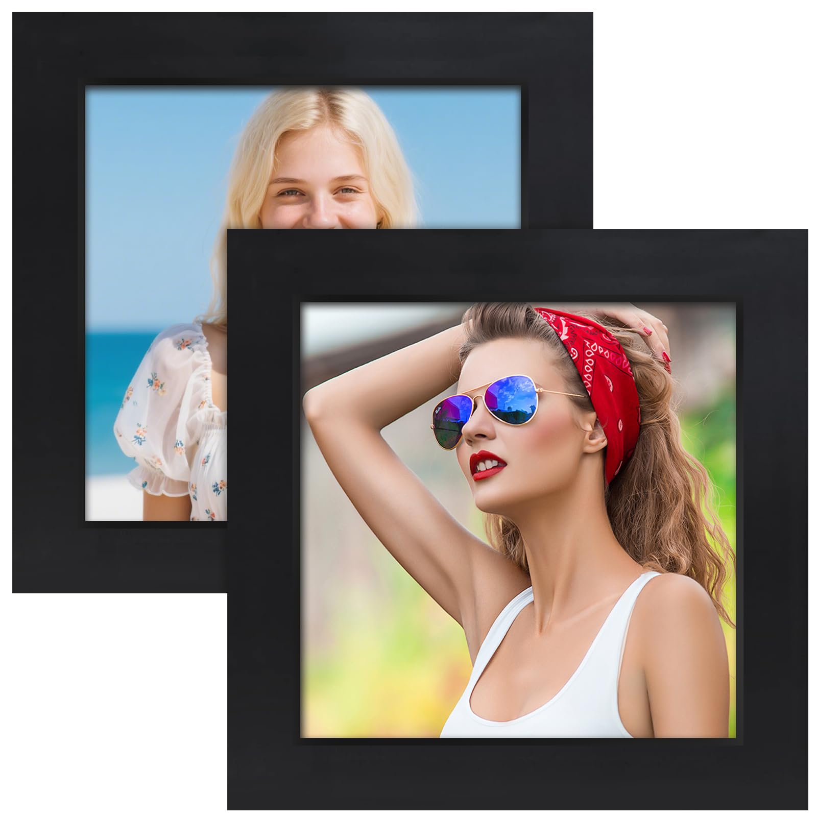5x5 Photo Frames Black - 2Pack 5x5 Picture Frames for 12.5x12.5cm, Small Picture Frame Square Frames for Wall Mount & Desk Stand — image 1