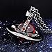 ZHAOZHAO Punk Crystal Quartz Black and Red Saturn Necklace for Women | Unique Punk Saturn Planet Pendant Jewelry Necklace