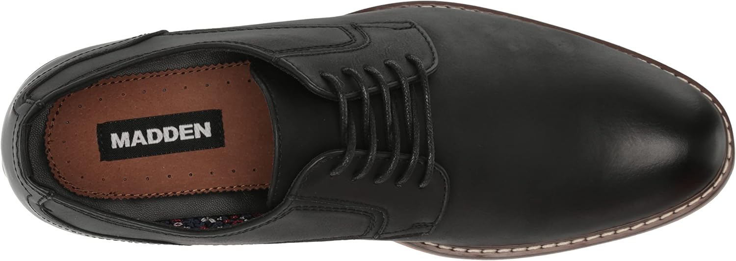 Madden Men's M-Allou Lace-Up Leather Oxford, Black Nubuck, 13 M