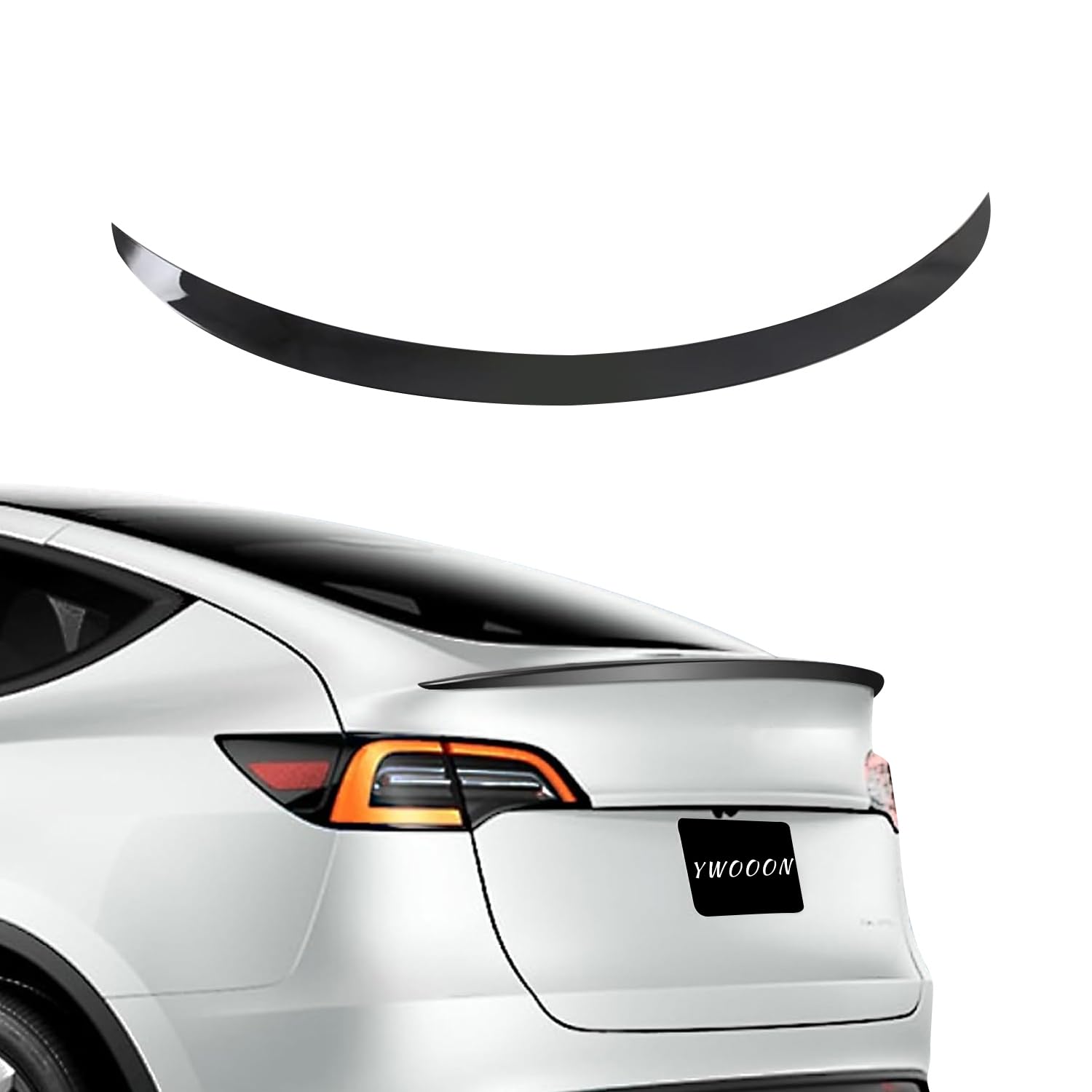 Spoilerflügel für Tesla Model Y 2020–2024 Zubehör OEM Performance Heckspoiler Lippe Kofferraum Deckel Heckkofferraumlippe Heckdeckel ABS (Glänzend Schwarz)