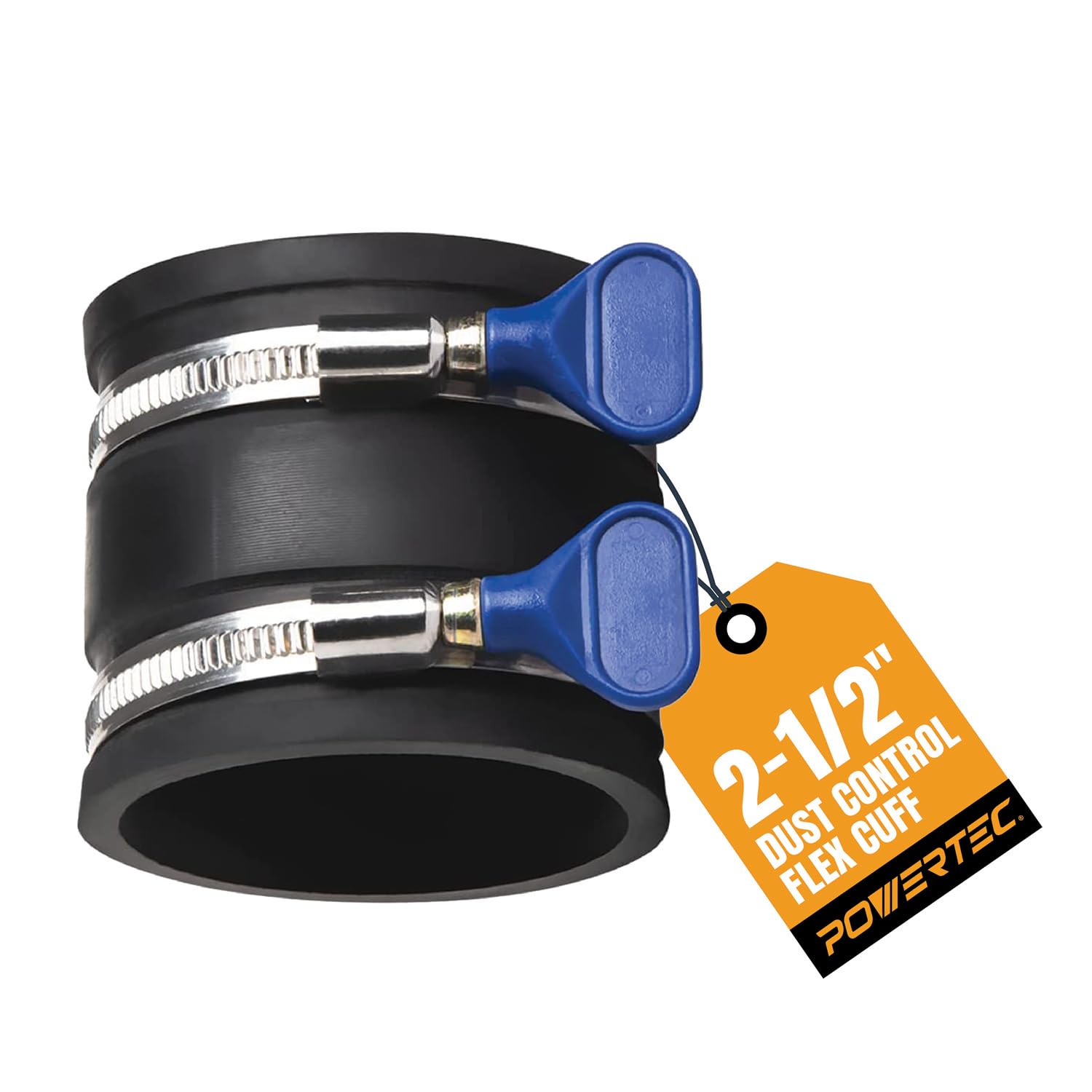 POWERTEC 70337 2-1/2' Flex Cuff with Adjustable Key Hose Clamps