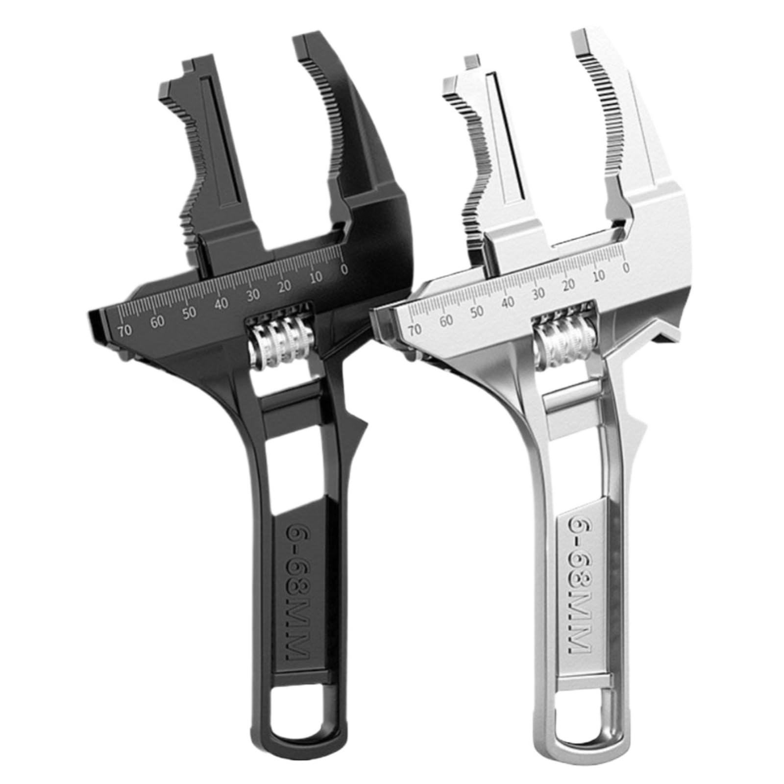 AYYSSM 6-68mm Universal Large Opening Pipe Wrench Adjustable Spanner Bathroom Home Repair Hand Tool Set(Silvery)
