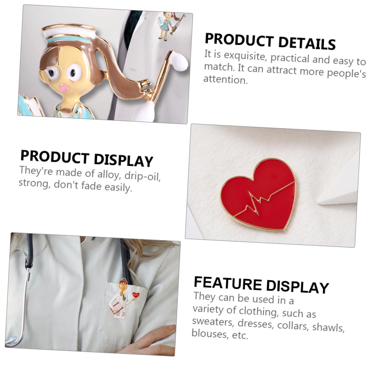 Healvian Spilla Per Infermiera E Dottore Accessori Decorativi Per Costumi Per Regali E Festive