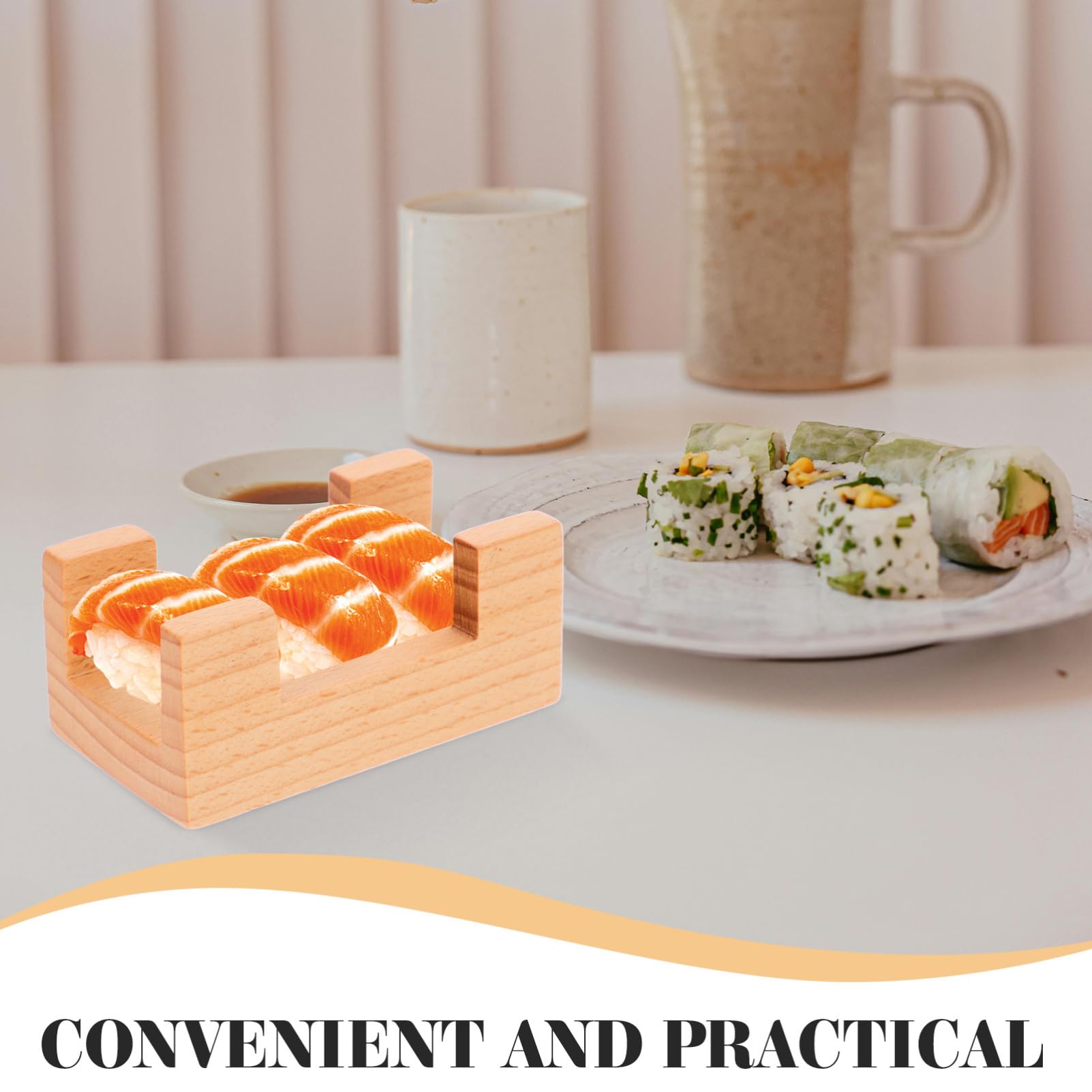 Zerodeko 5 Pièces Support à Sushi Présentoir Réutilisable pour Sushi et Sashimi Design Élégant avec Fentes pour pour Restaurants et Dîners Pratique pour Amis