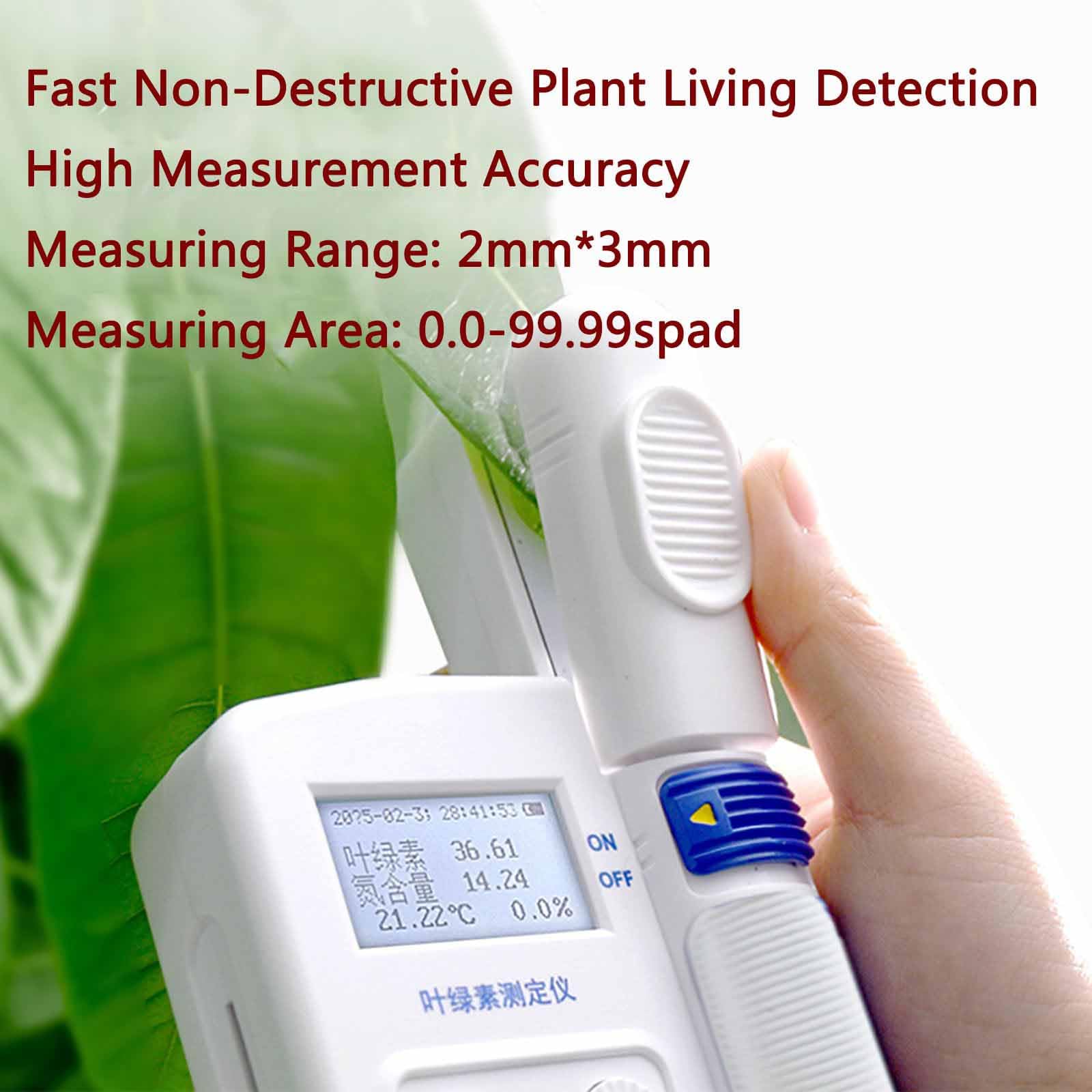 Chlorophylle Portable - Plage De Mesure SPAD De 0,0 À 990,99 %, Détection Rapide Des Plantes En 0,8 s, Stockage De Données De 16 Go Et Interface USB, Sélectionnable En Chinois Et En Anglais ,White