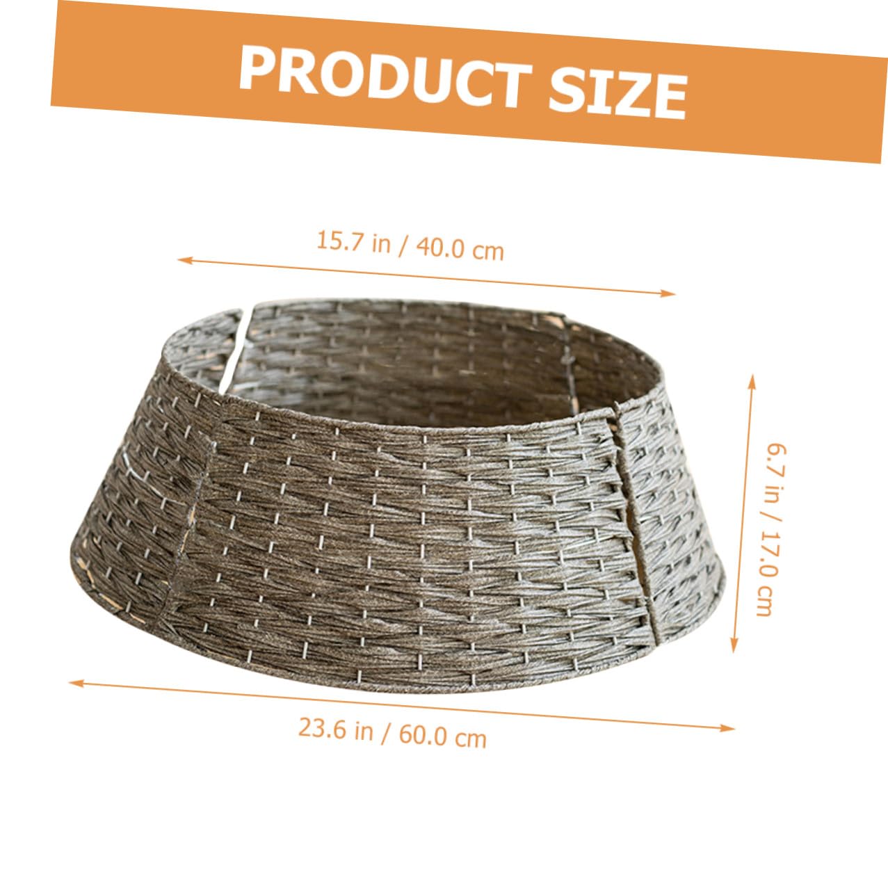 Falda para Árbol de Navidad Rústica Pequeña Gris Cubierta Decorativa de Base para Árbol Collar Tejido a Mano para Decoración Navideña en Hogar y Oficina