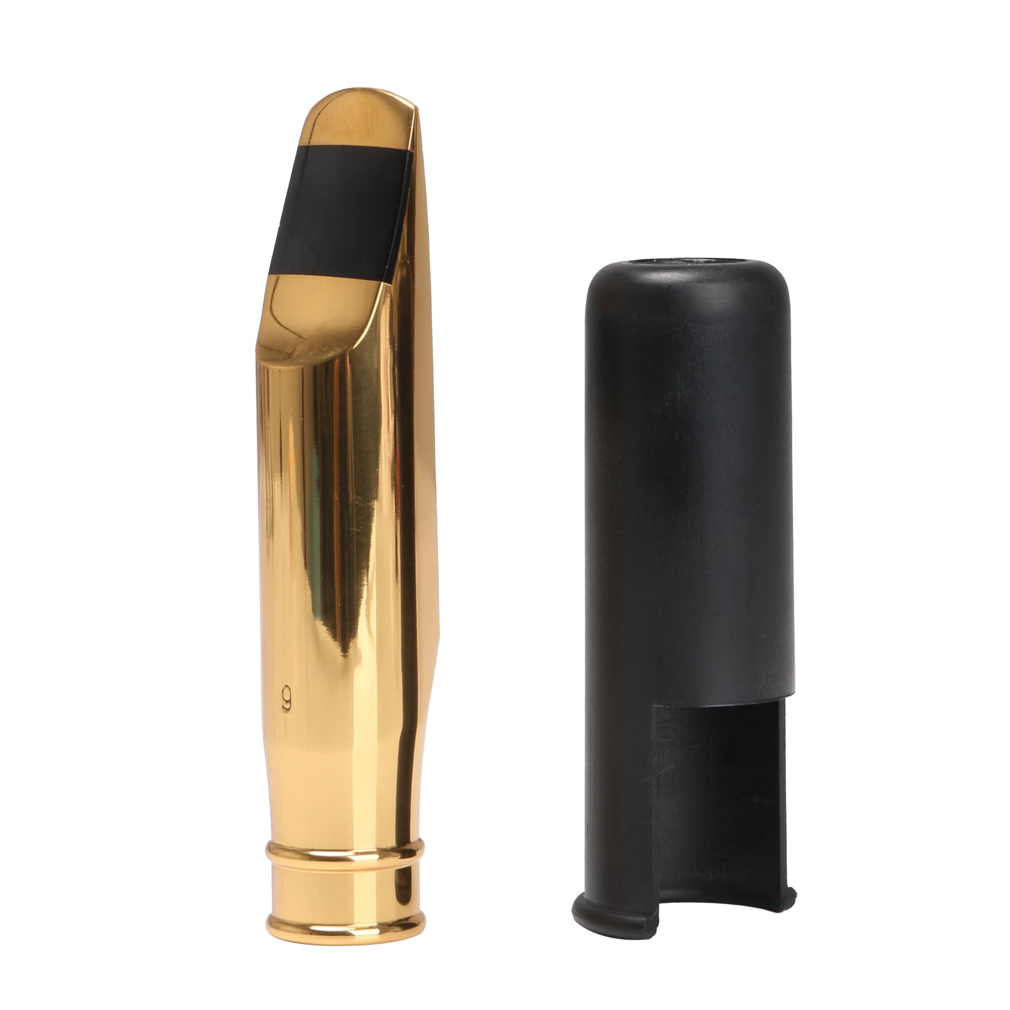 Bocchino placcato in oro dorato per sax tenore in si bemolle 9# con cappuccio a clip in pelle PU