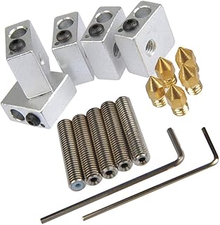 iplusmile Bocais de impressora 3D 1 conjunto extrusora bocal impressora extrusora tubo de garganta cabeças de impressão cabeças de aquecedor hotend metal impressora 3D