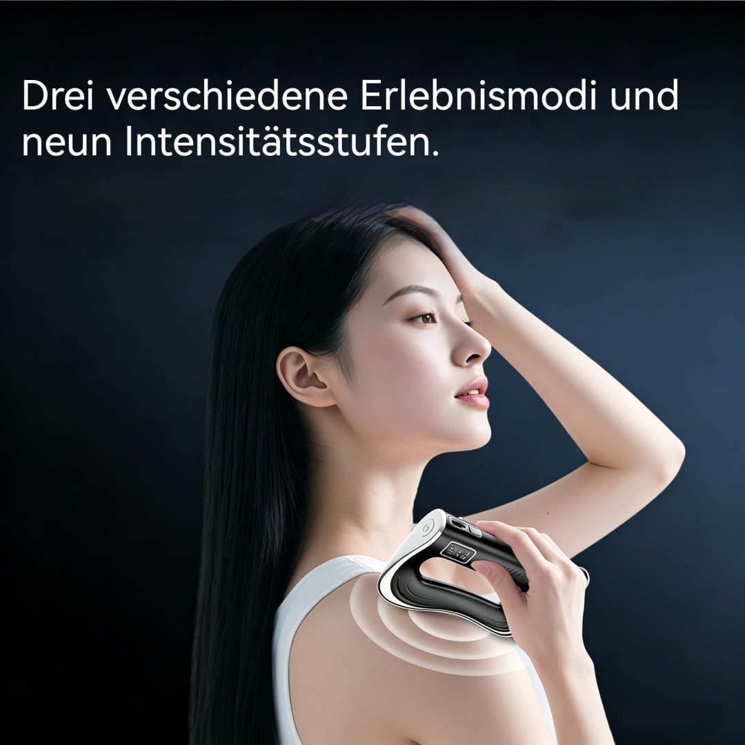 Vespera Sculpt & Firm, Elektrisches Körpermassagegerät mit 9 Intensitätsstufen, Tiefenmassage, Multifrequenz-Vibration, Ergonomisches Design für Schulter, Rücken und Oberschenkel (Schwarz)