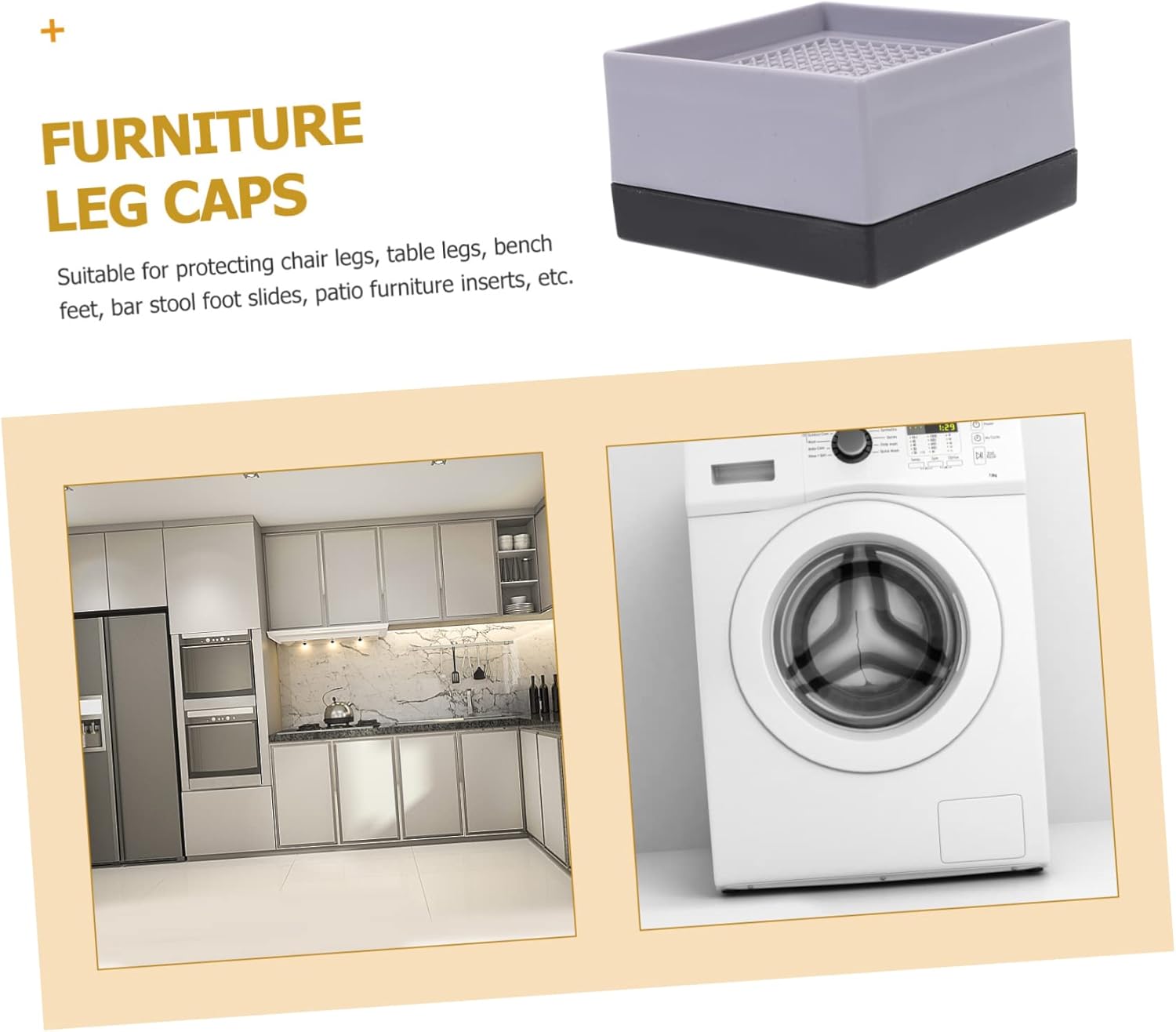 Cabilock 8pcs Furniture Foot Pads Bed Risers Heavy Duty Bed Frame Risers for Storage Plastic for College Dorm