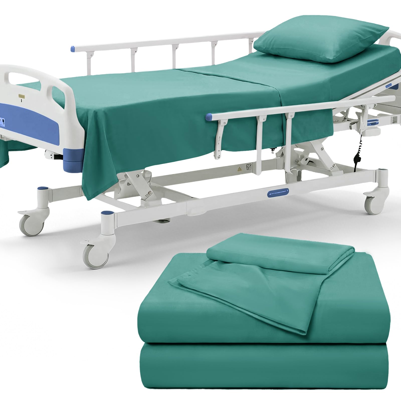 P Pothuiny Hospital Bed Sheet Set - White Microfiber -12