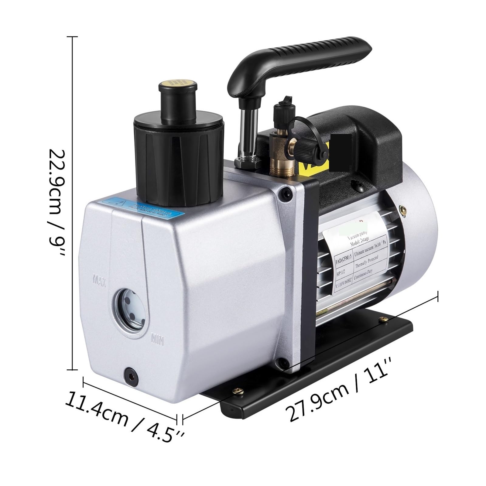 5CFM 1/2 HP Dwustopniowa pompa próżniowa czynnika chłodniczego HVAC 120 V Przenośna chłodnicza do domowego klimatyzatora Pakowanie Do użytku DIY