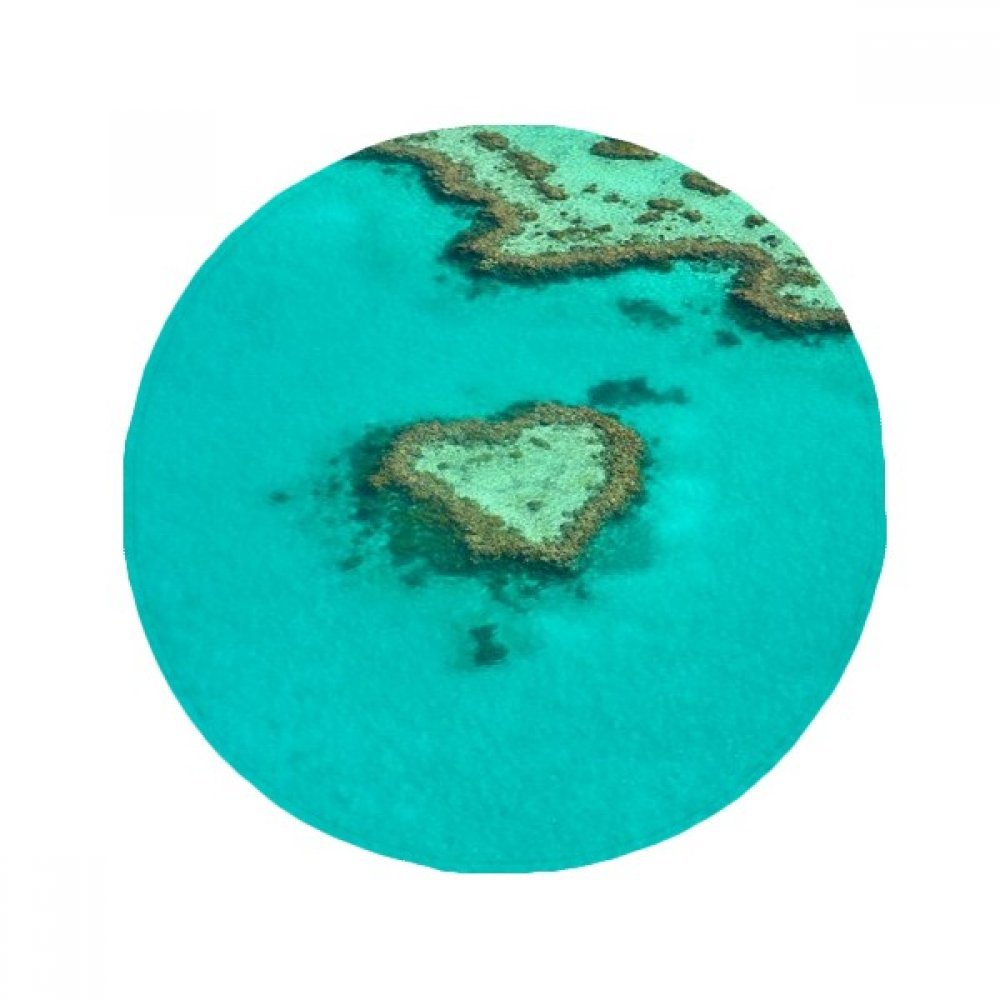 Tapis de bain anti-slip Ocean Island rond multicolore 50x50cm de salon