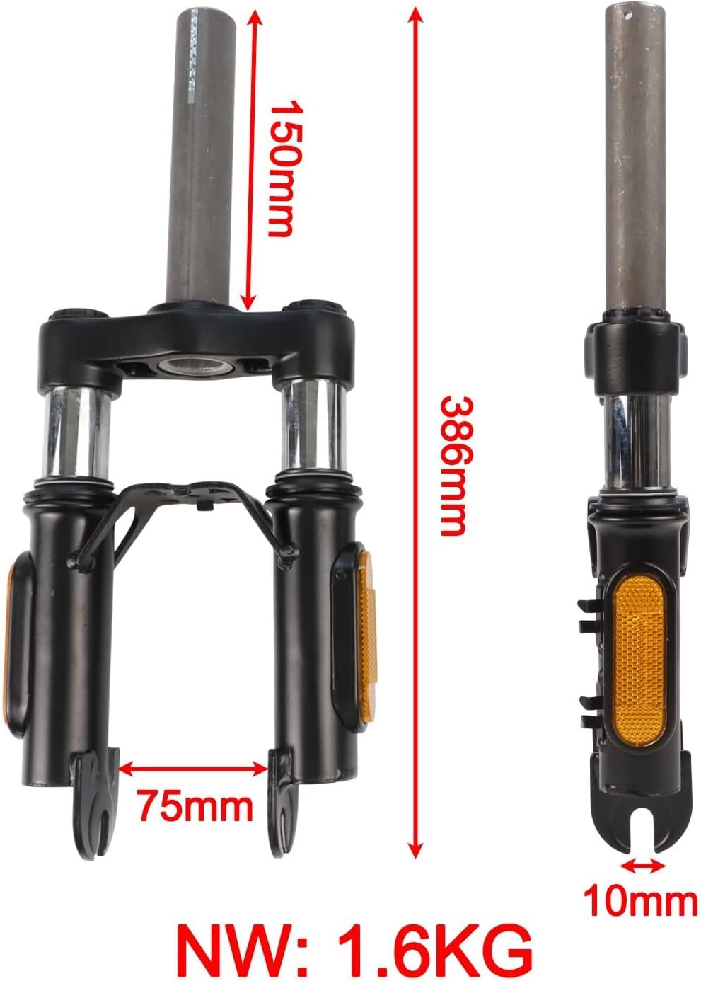 Hydraulic Front Fork Shock Absorber for 8.5 Inch Electric Scooter for Xiaomi for M365 1S Pro, Metal Suspension Upgrade Accessory for Smoother Comfortable Riding on Rough Terrains, Black