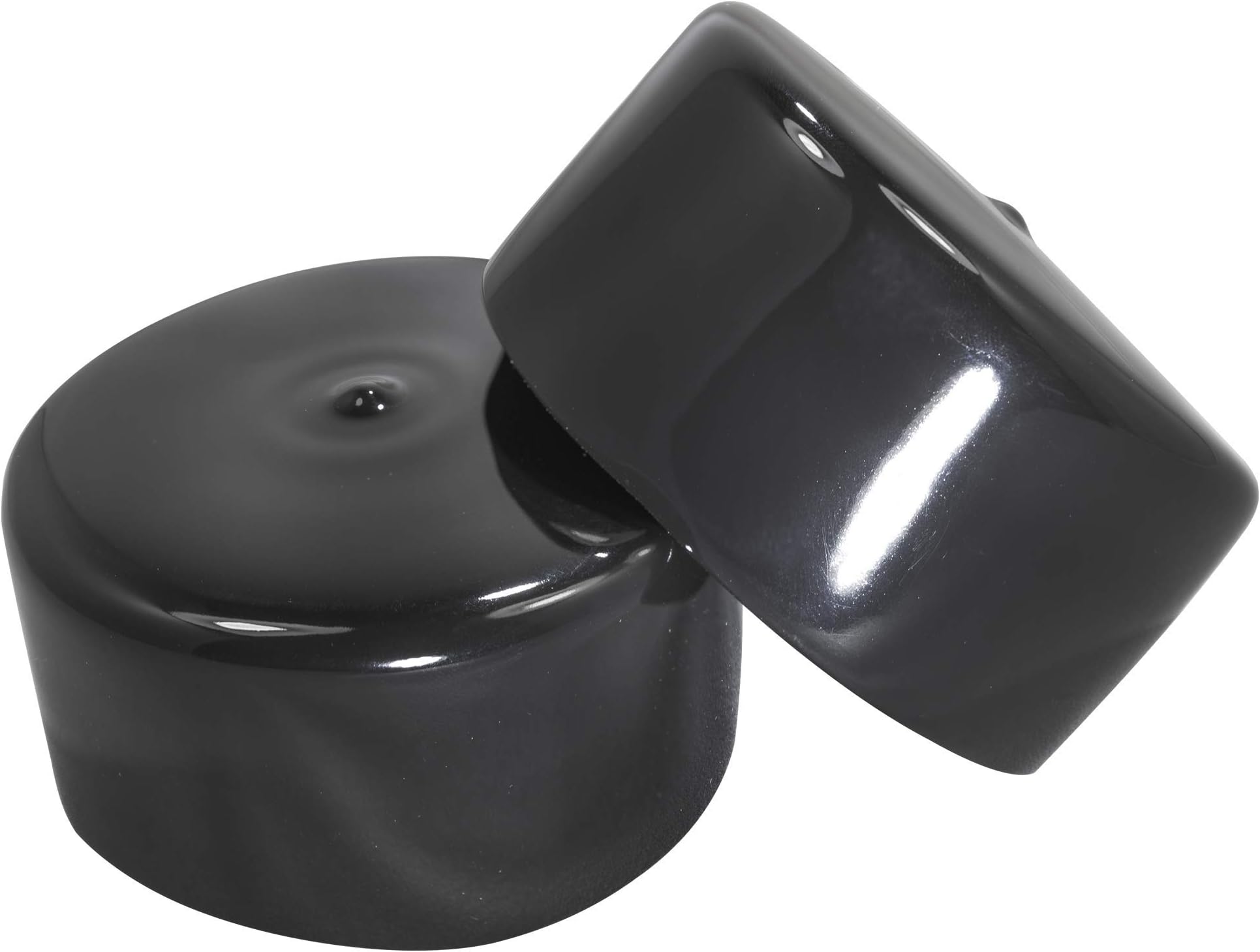 Prescott Plastics 3-Inch (75mm) Round Rubber Plugs, Flexible Black End Caps for Holes, Metal Tubing, and Furniture, Durable Protective Covers, Made in USA - 4 Pack