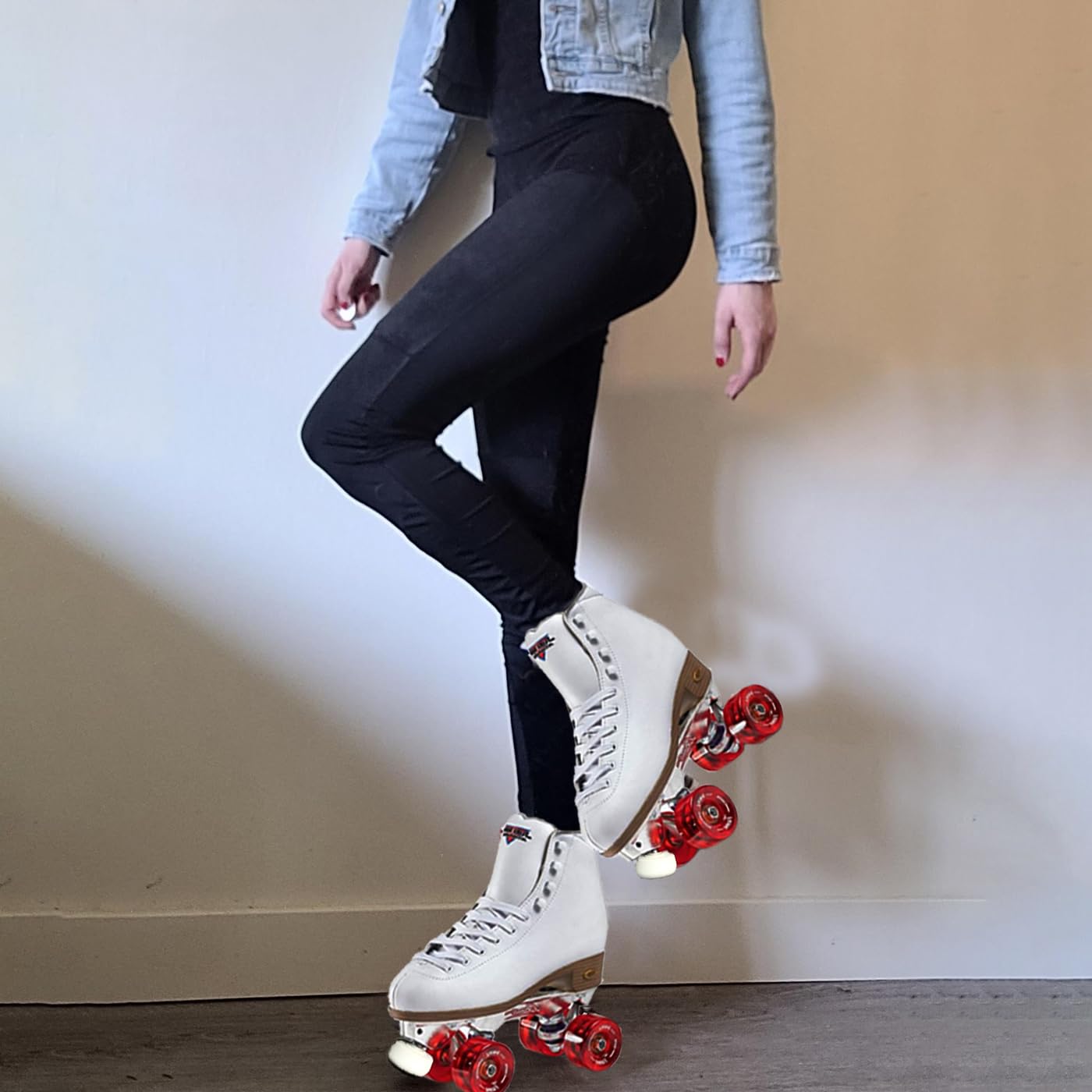 Sure-Grip Fame Avanti Indoor Roller Skates for Women | Polyurethane Material of Wheels 57mm | Synthetic Leather Boot with ABEC 5 Bearings - Carrera Toe-Stopper - Available in White Color