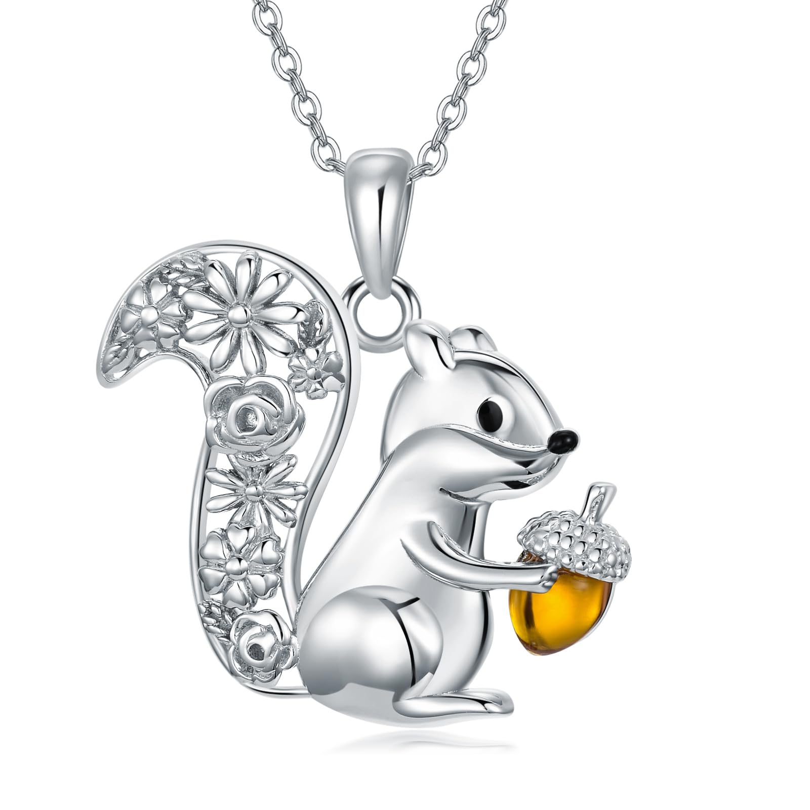 ONEFINITY Kolibri/Panda/Eule/Eichhörnchen/Pfau/Waschbär Kette 925 Sterling Sliver Tier Anhänger Kolibri Schmuck Geschenk für Damen