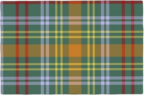 O'Brien Clan - Juego de 4 manteles individuales de lino de doble capa con patrón de tartán irlandés de tartán, manteles individuales decorativos de