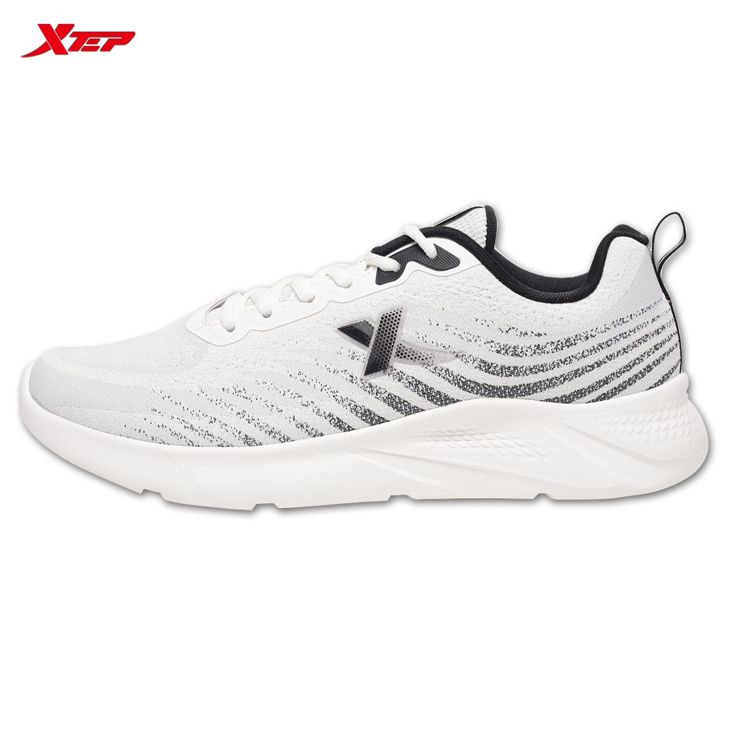 XTEP Men's White Black Mesh Layer Upper Comfort Running Shoes (6 UK) 3