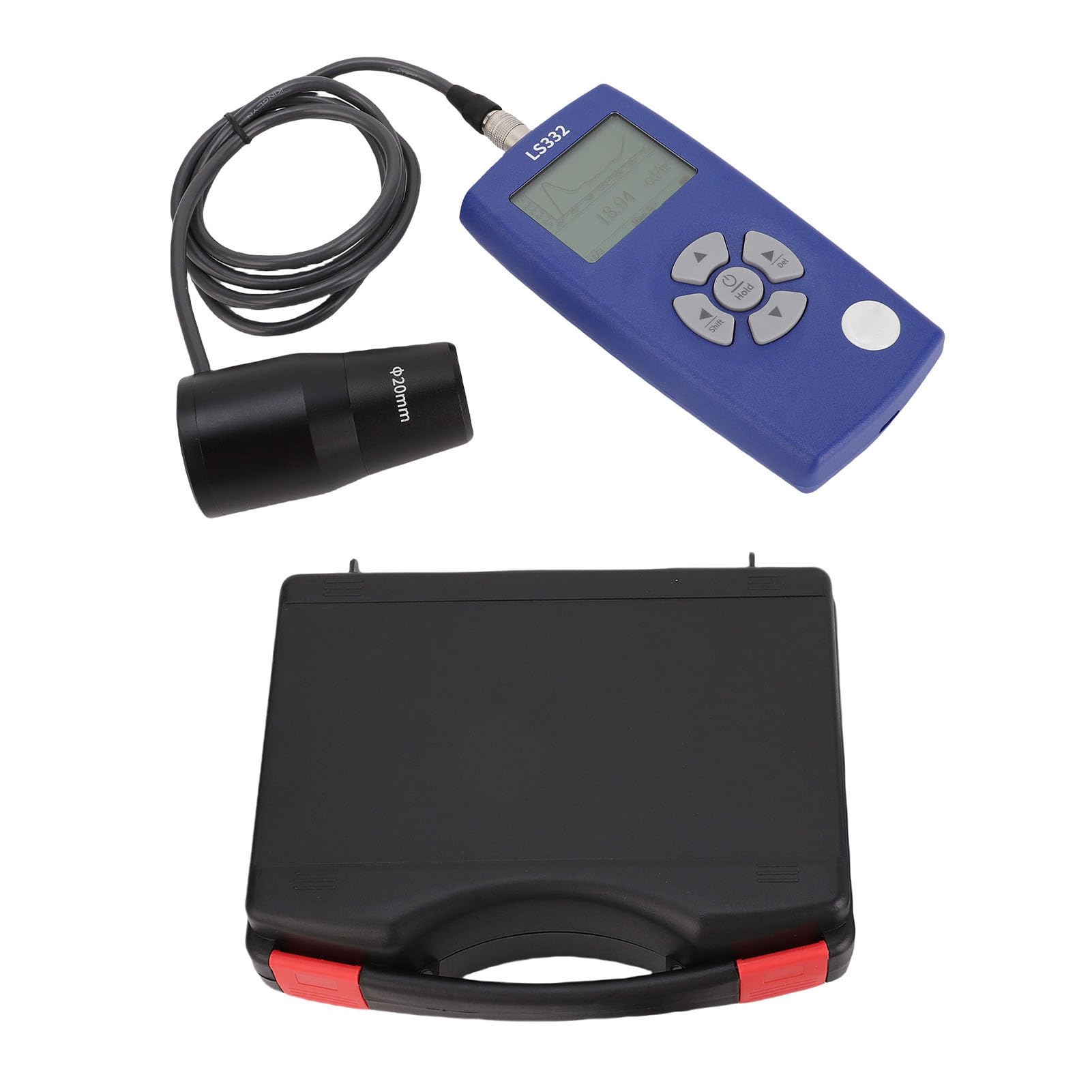 Bewinner Medidor de Luminancia de 1 a 1.000.000 cd/m², Fotómetro Digital con Parpadeo y Temperatura de Color, Medición CRI, Curva de Espectro, Sondas Duales de 10 Mm/20 Mm, Almacenamiento de Datos