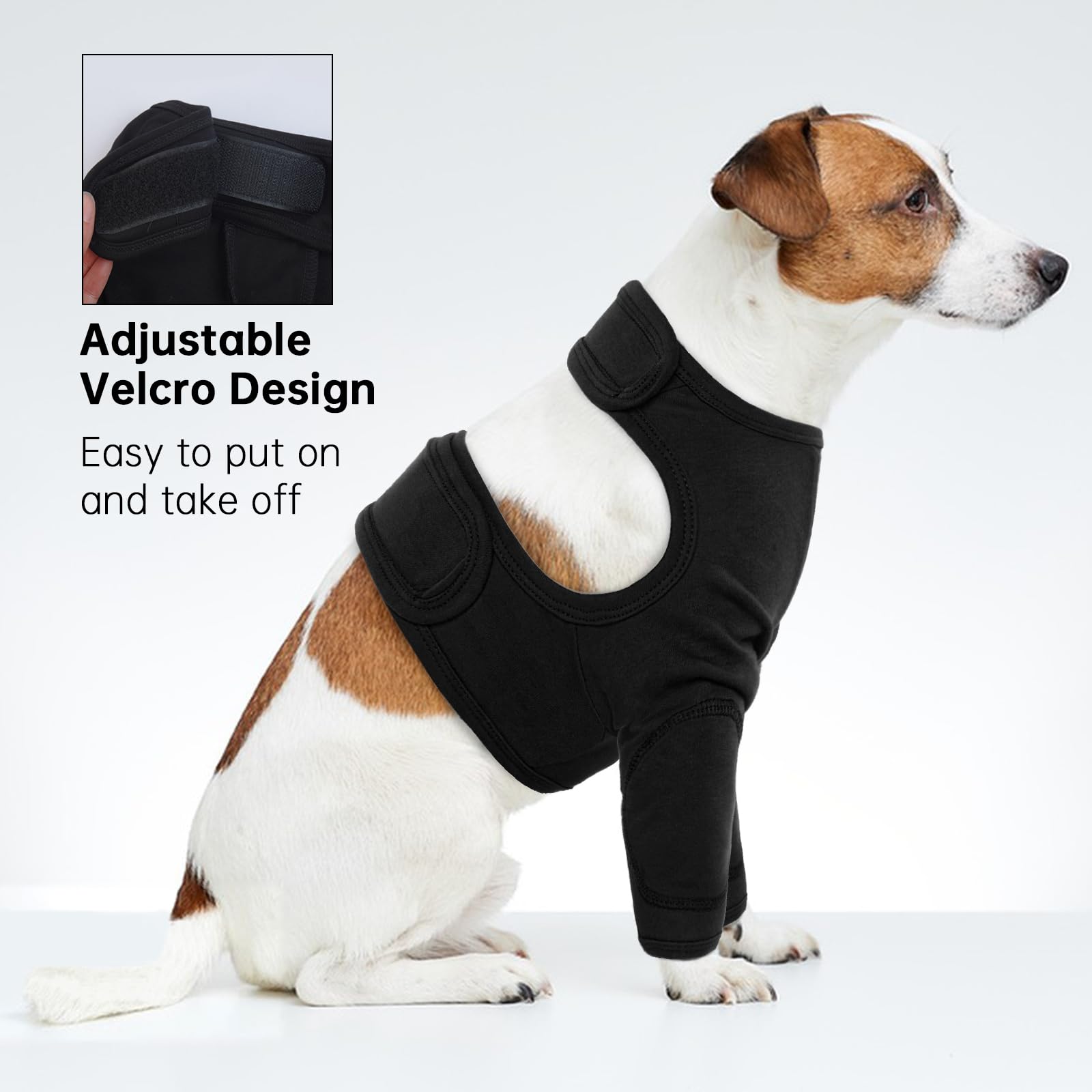 Body Postoperatorio Perros, Recuperación de Perro Traje Quirurgico Camisa de Recuperación Anti lamiendo Perros Protector después de la Cirugía(Negro, 3XL)