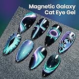 SUPWEE Cat Eye Gel Nail Polish, 15ML 9D Chameleon Holographic Cat Eye Magnetic Green Purple Magic Silky Colour Gel Polish with Magnet Soak Off UV Velvet Gels Galaxy Manicure Nail Art DIY for Women - Image 3